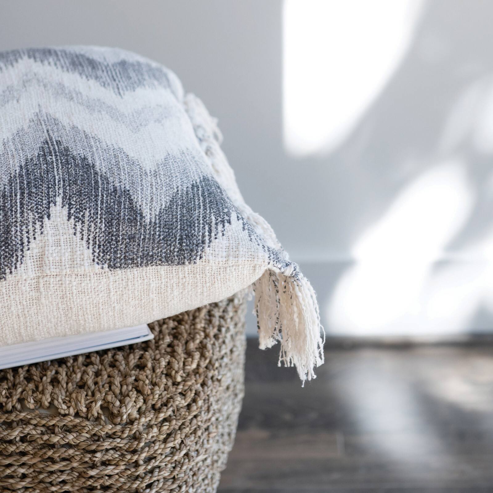 Hello Honey® Stonewashed Chevron Print Cotton Slub Pillow