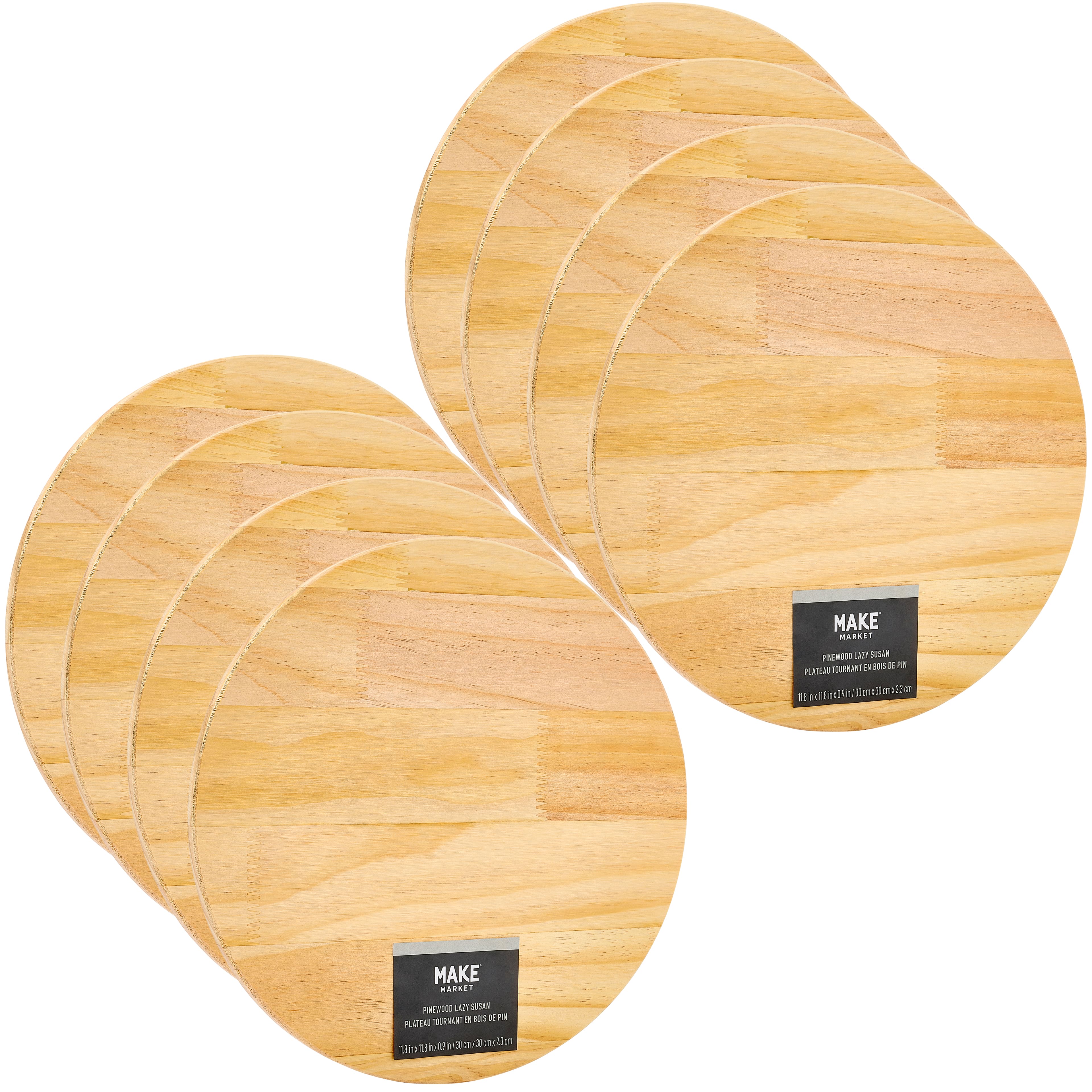 8 Pack: 12&#x22; Pinewood Lazy Susan by Make Market&#xAE;