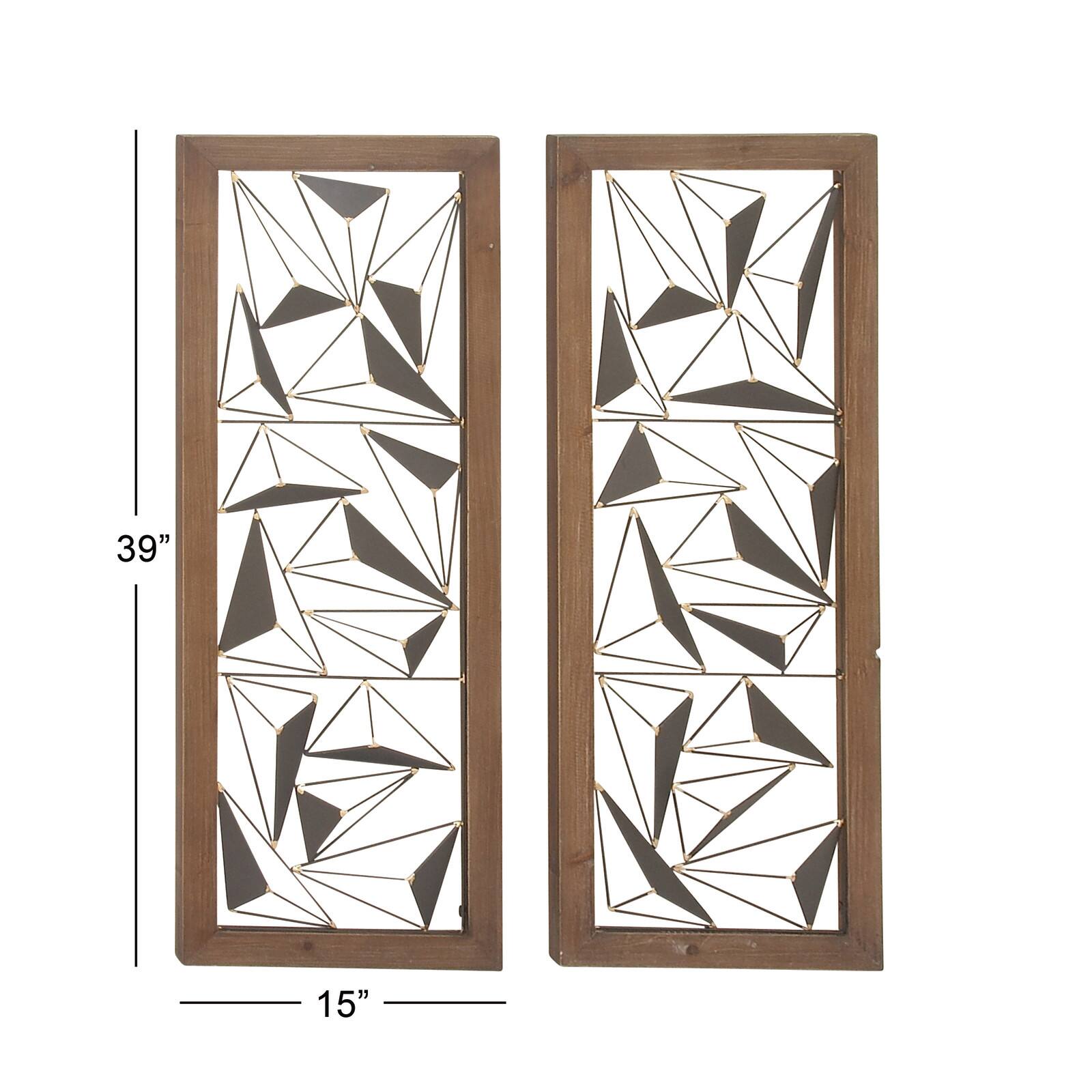 Black & White Geometric Metal Wall Art Set, 2ct.