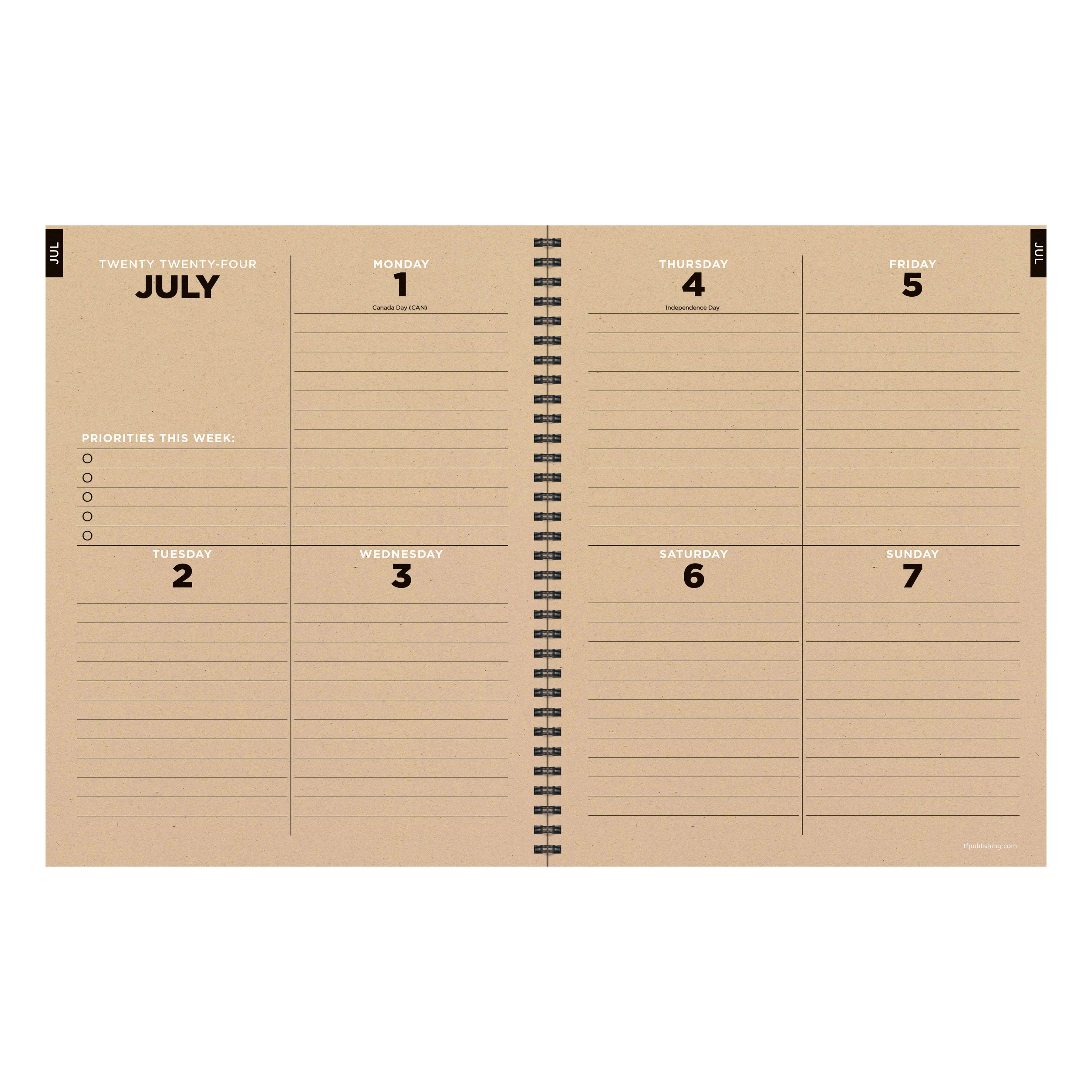 TF Publishing 2024 - 2025 Lava Wave Large Spiral Planner