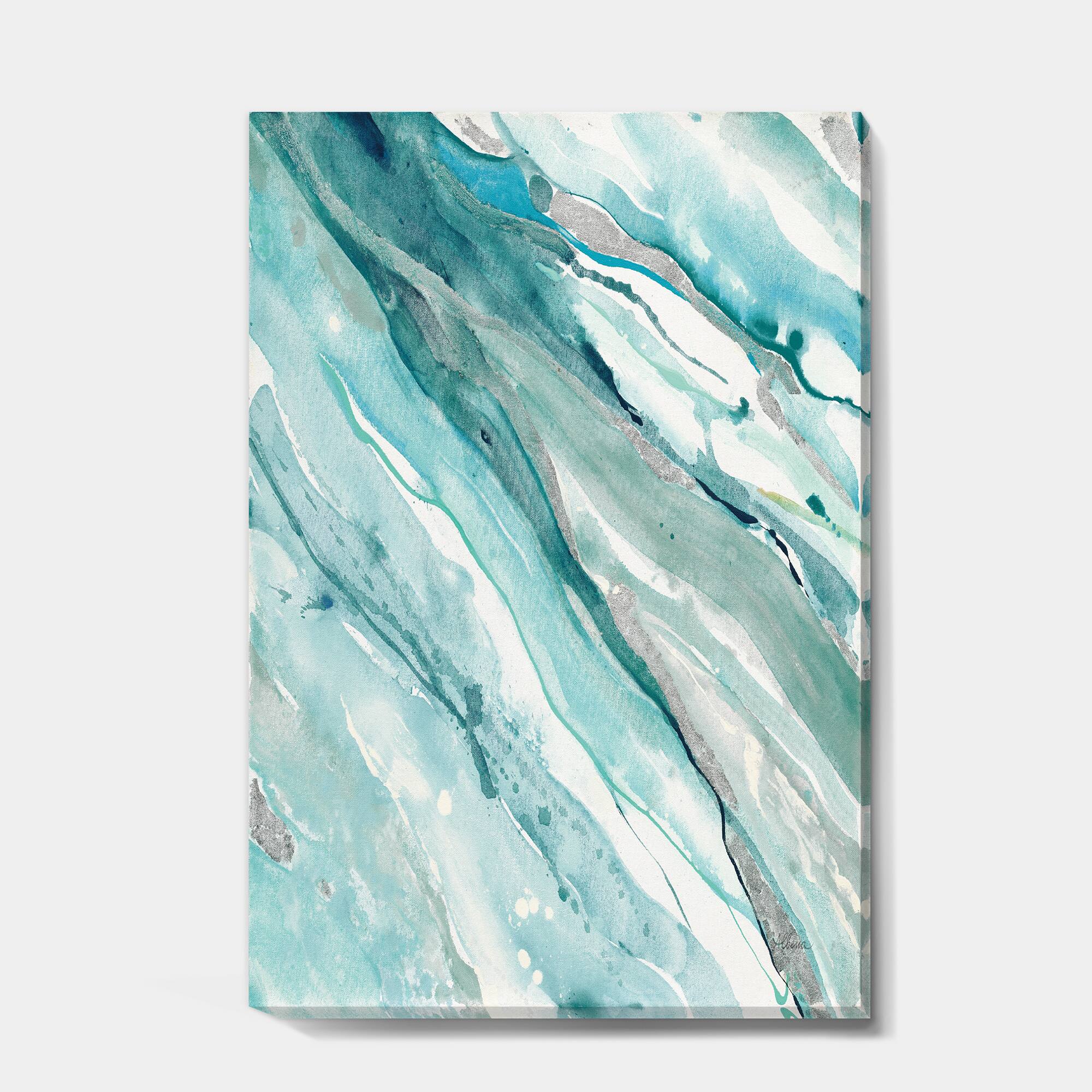 Designart - Silver Springs II Blue Green - Nautical & Coastal Canvas Artwork