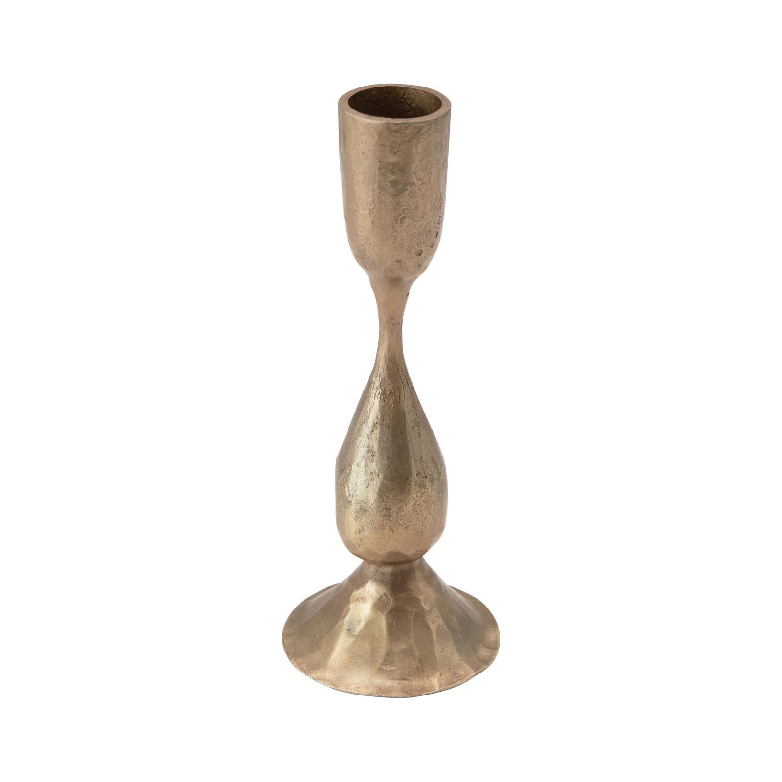 Hello Honey® 6.5" Antique Brass Hand-Forged Metal Taper Holder
