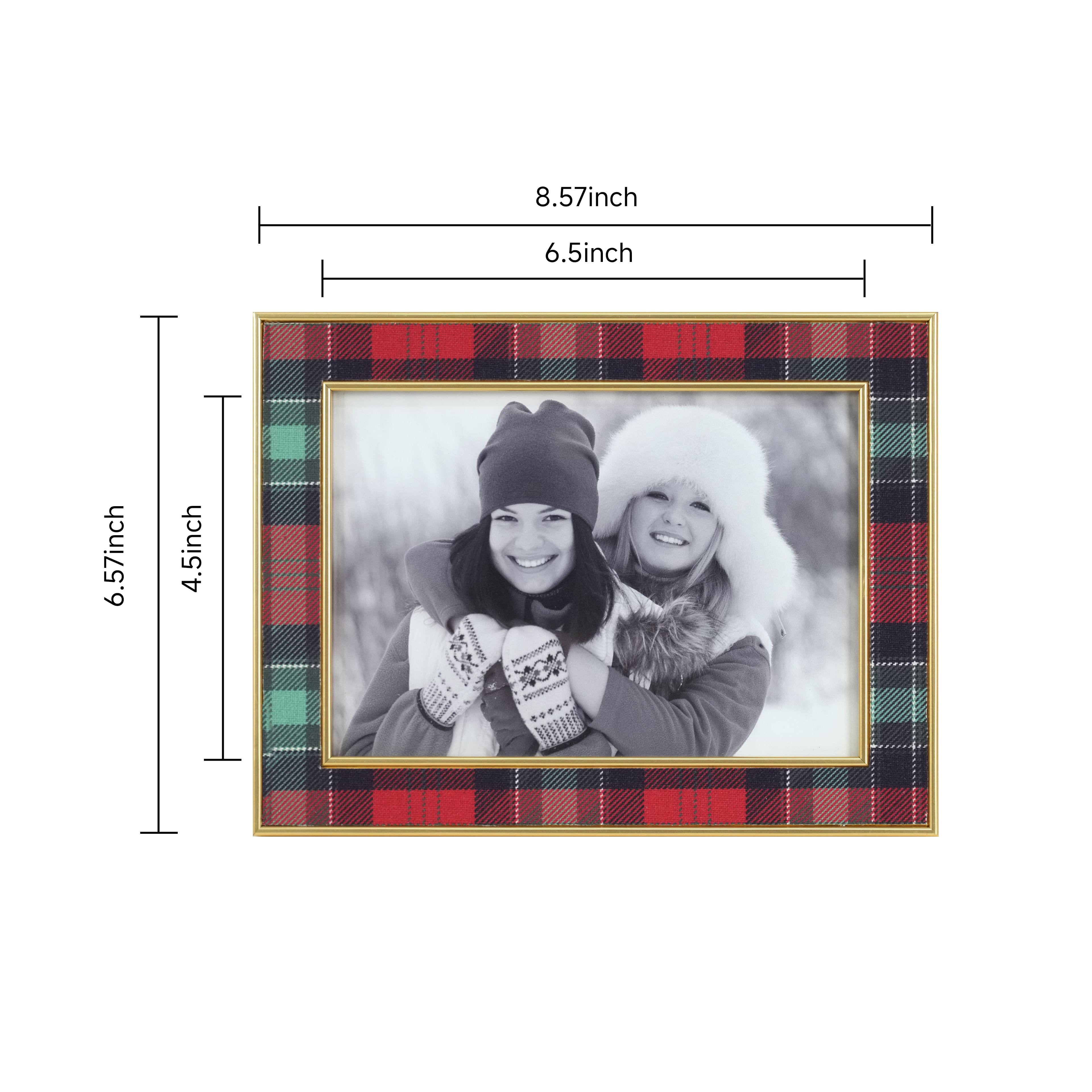 5&#x22; x 7&#x22; Holiday Pattern with Gold Edges Plastic Frame by Studio D&#xE9;cor&#xAE;