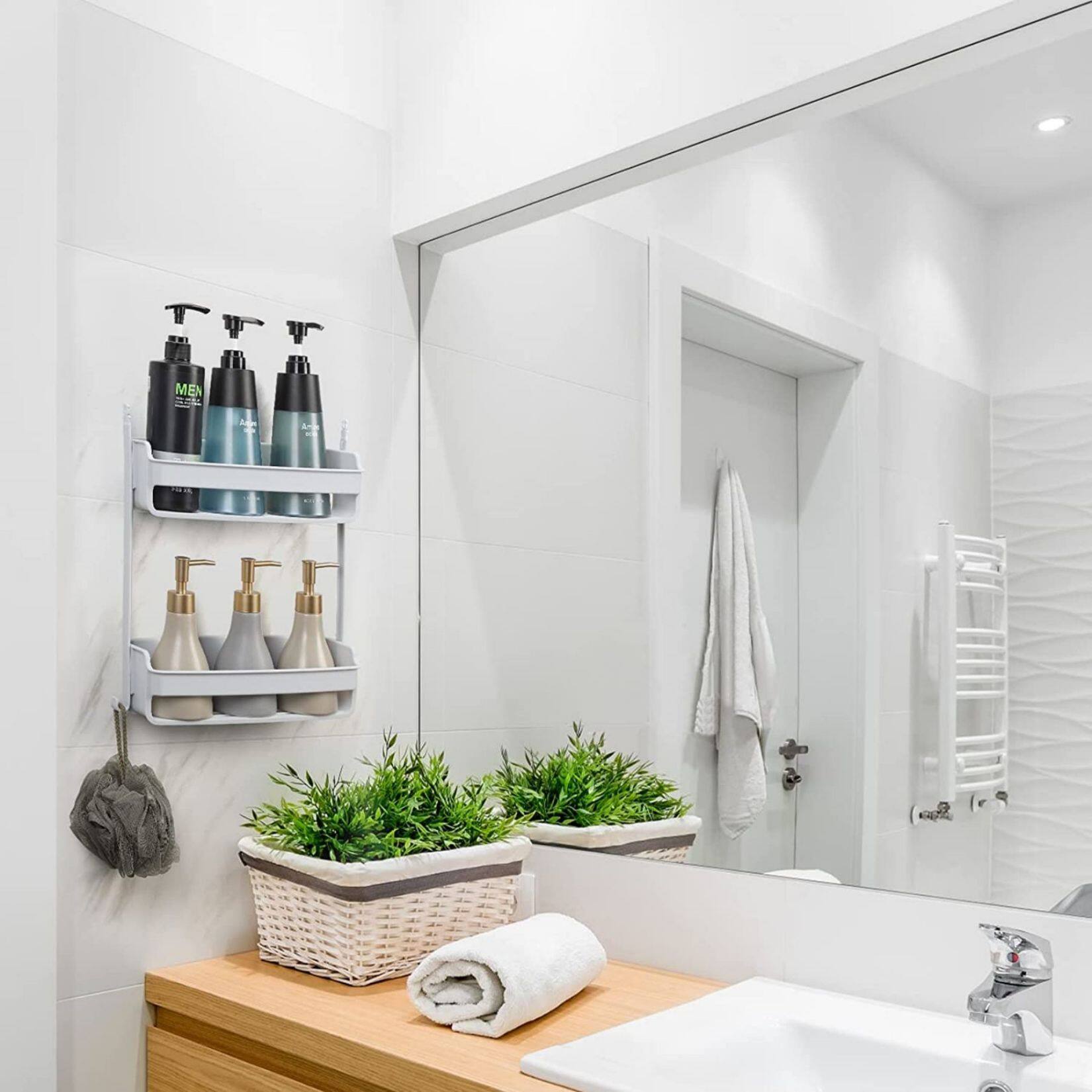 NEX™ 12" White Over Shower Head Shower Caddy