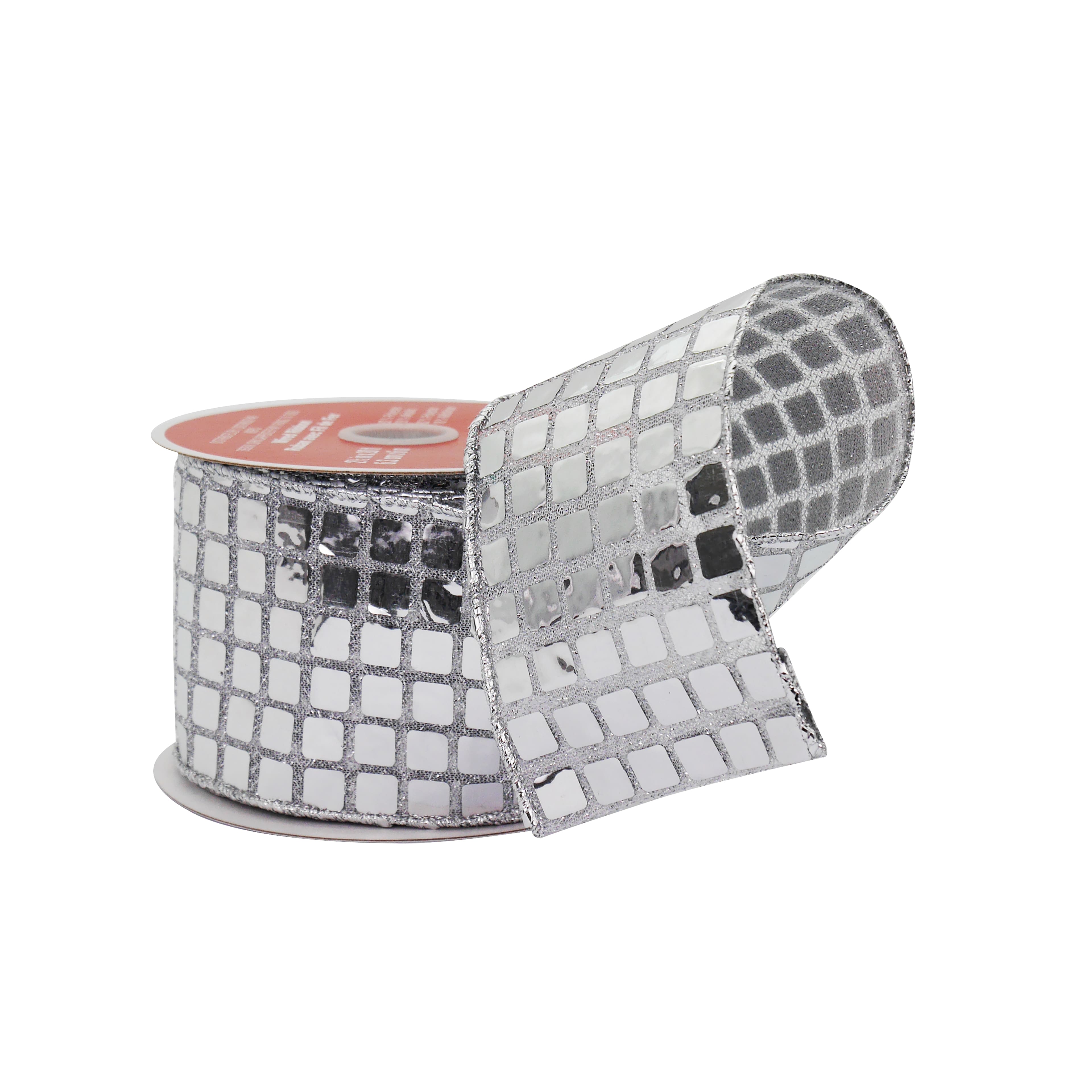 2.5&#x22; x 20ft. Silver Sheer Disco Wired Ribbon by Celebrate It&#xAE;