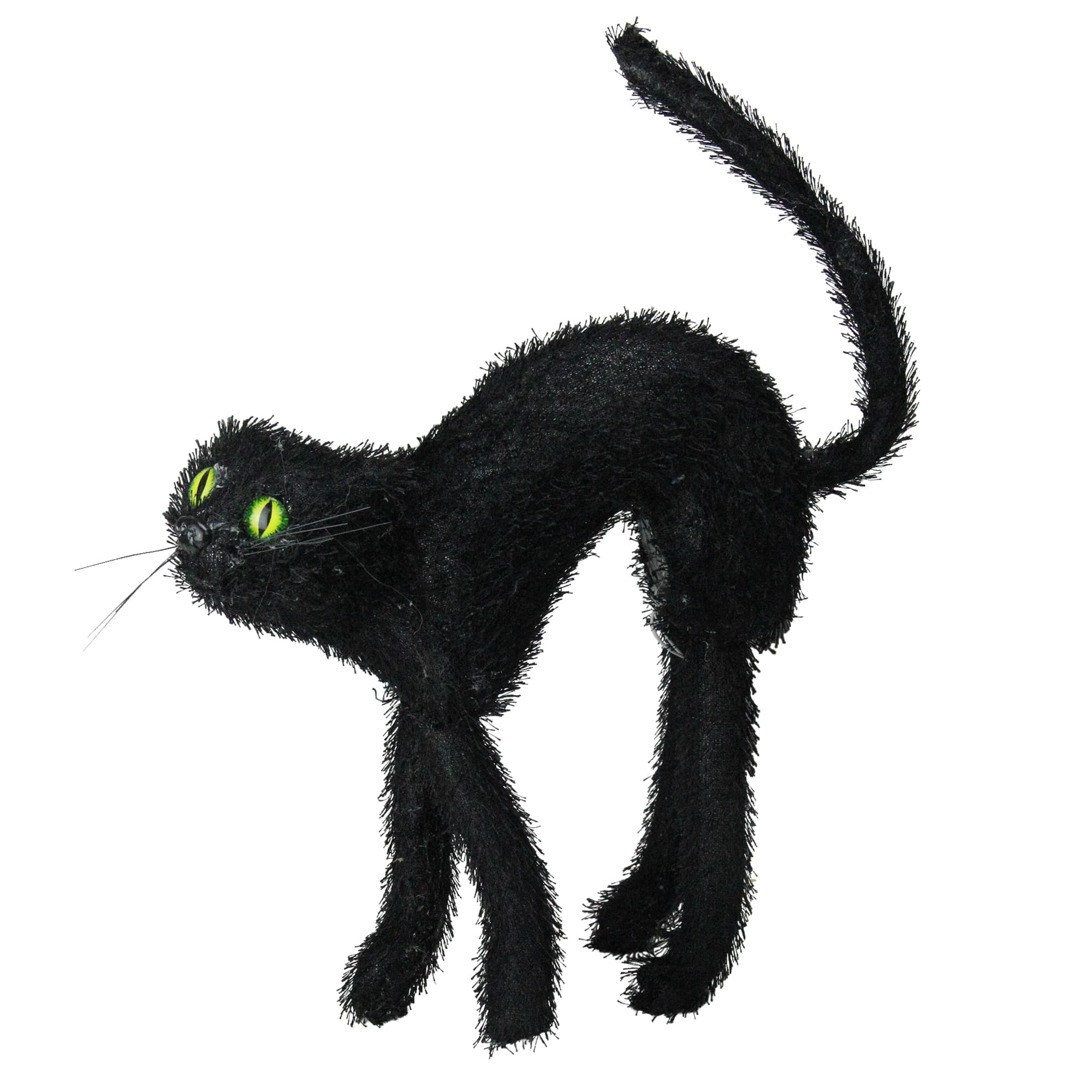 17" Scary Black Cat with Lighted Eyes Halloween Decoration