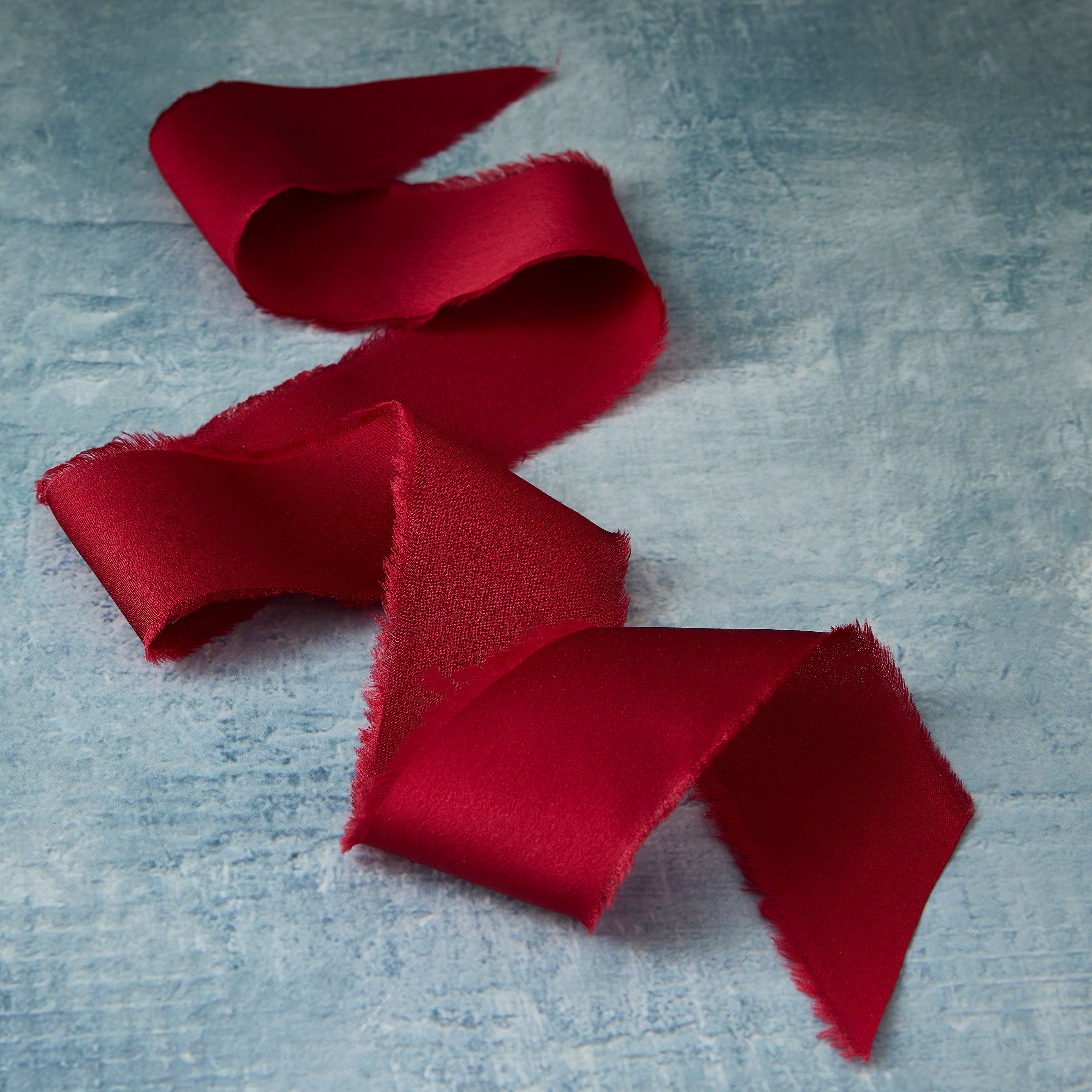 1.5&#x22; x 3yd. Red Satin Raw Edge Ribbon by Celebrate It&#xAE; Classic