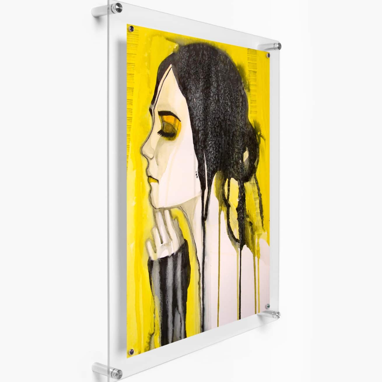 Wexel Art Single Panel Clear Acrylic Floating Wall Frame &#x26; Magnets with Silver Hardware