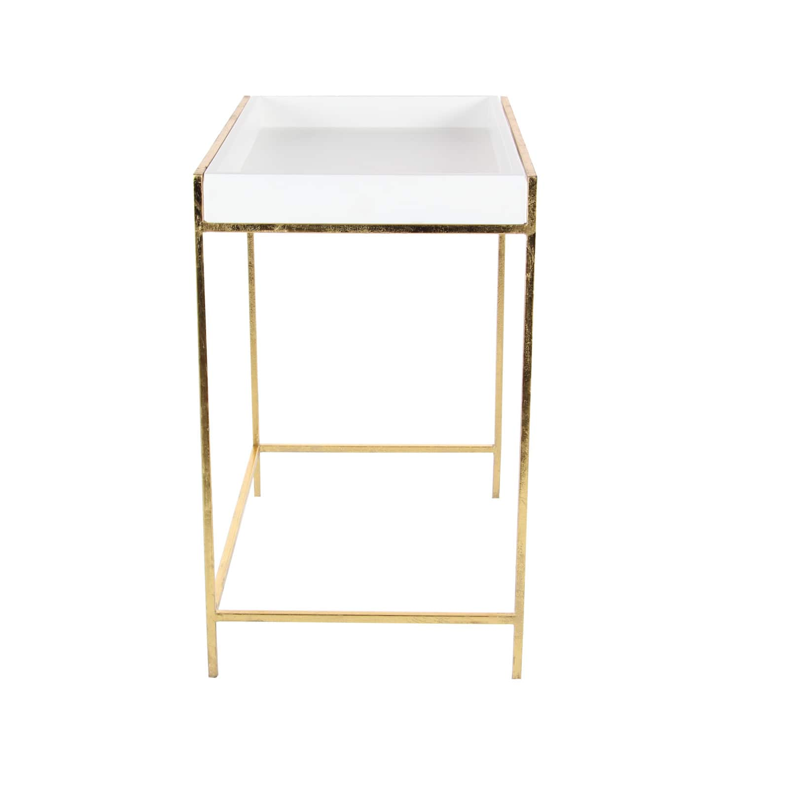 Set of 2 Gold Metal Contemporary Console Table, 22&#x22;, 20&#x22;