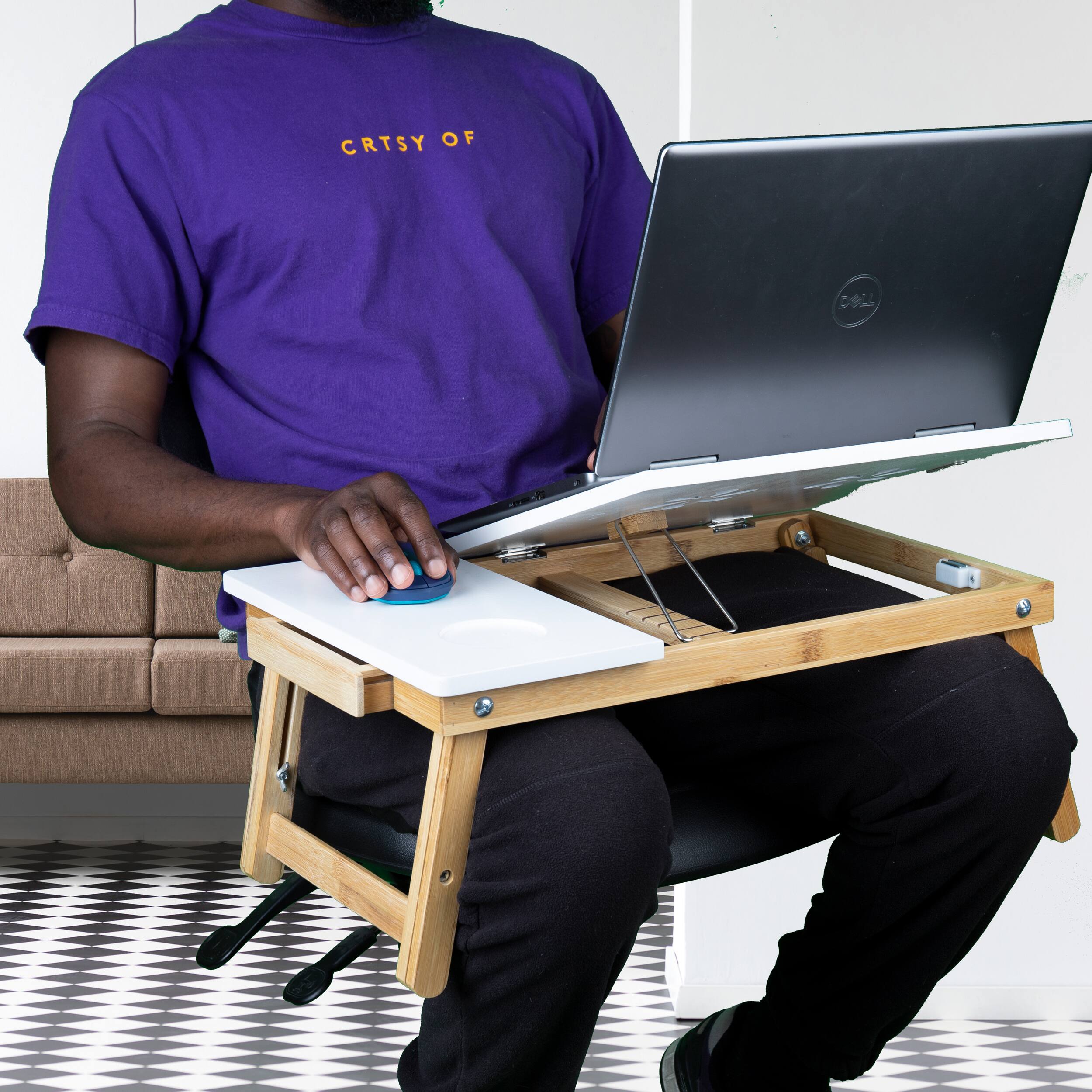 Mind Reader 21" Adjustable Laptop Coolpad Flip Top Laptop Desk