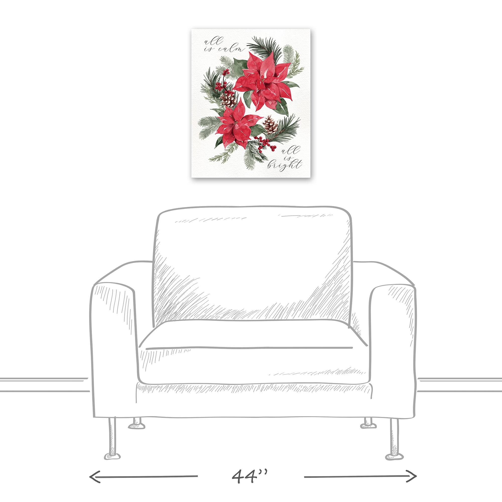 All is Calm Poinsettia 16&#x22; x 20&#x22; Canvas Wall Art