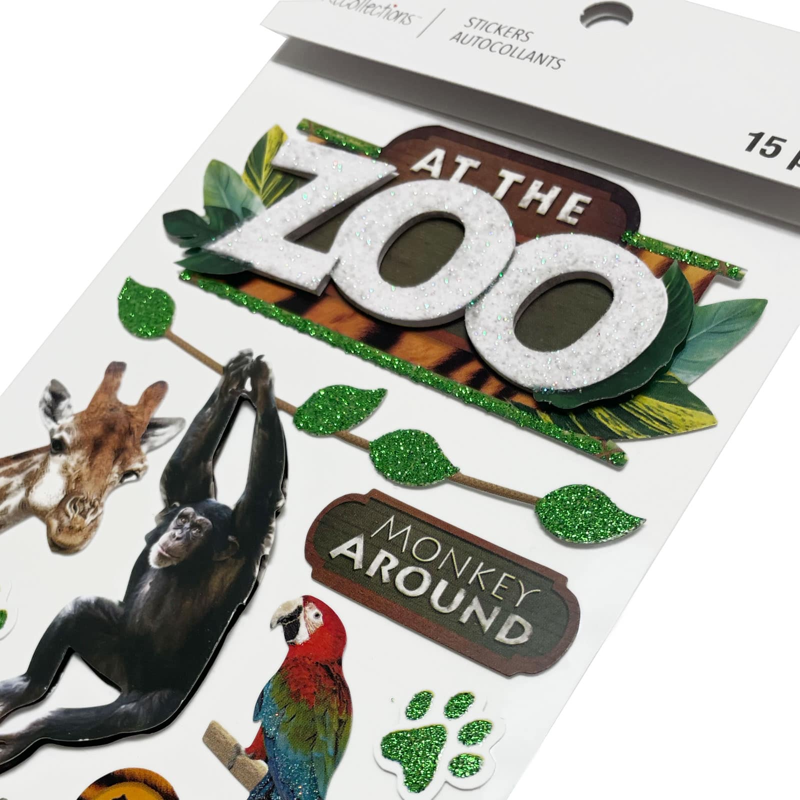 12 Pack: At the Zoo Dimensional Stickers by Recollections™