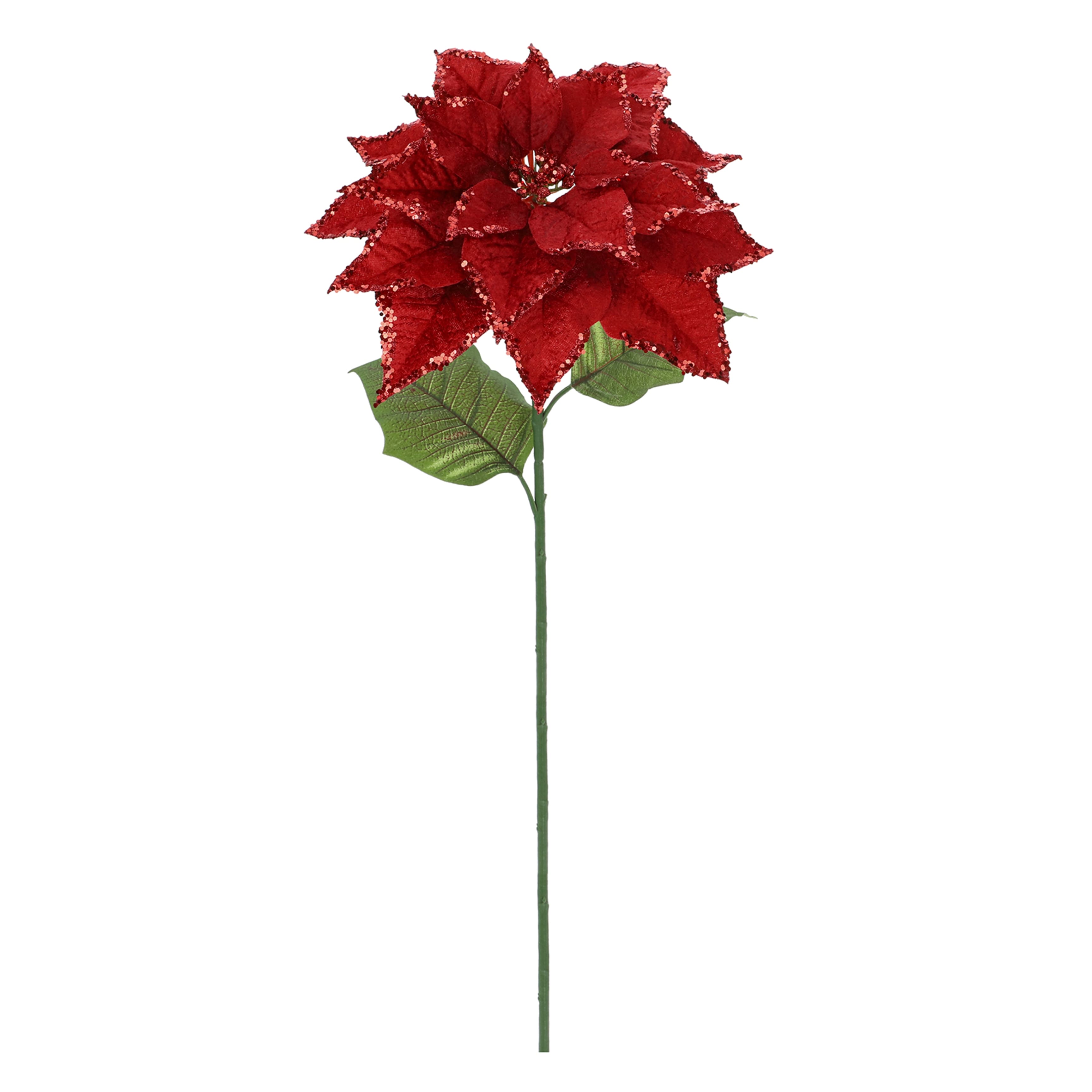 28&#x22; Red Glitter Poinsettia Stem by Ashland&#xAE;