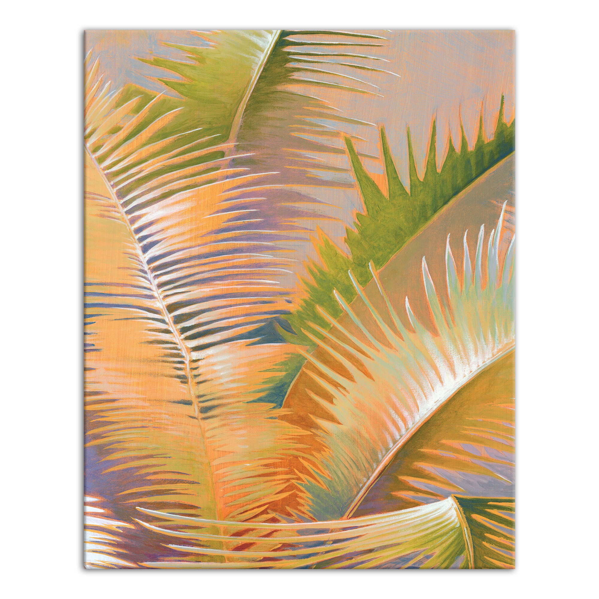 Golden Sun Palms Canvas Wall Art