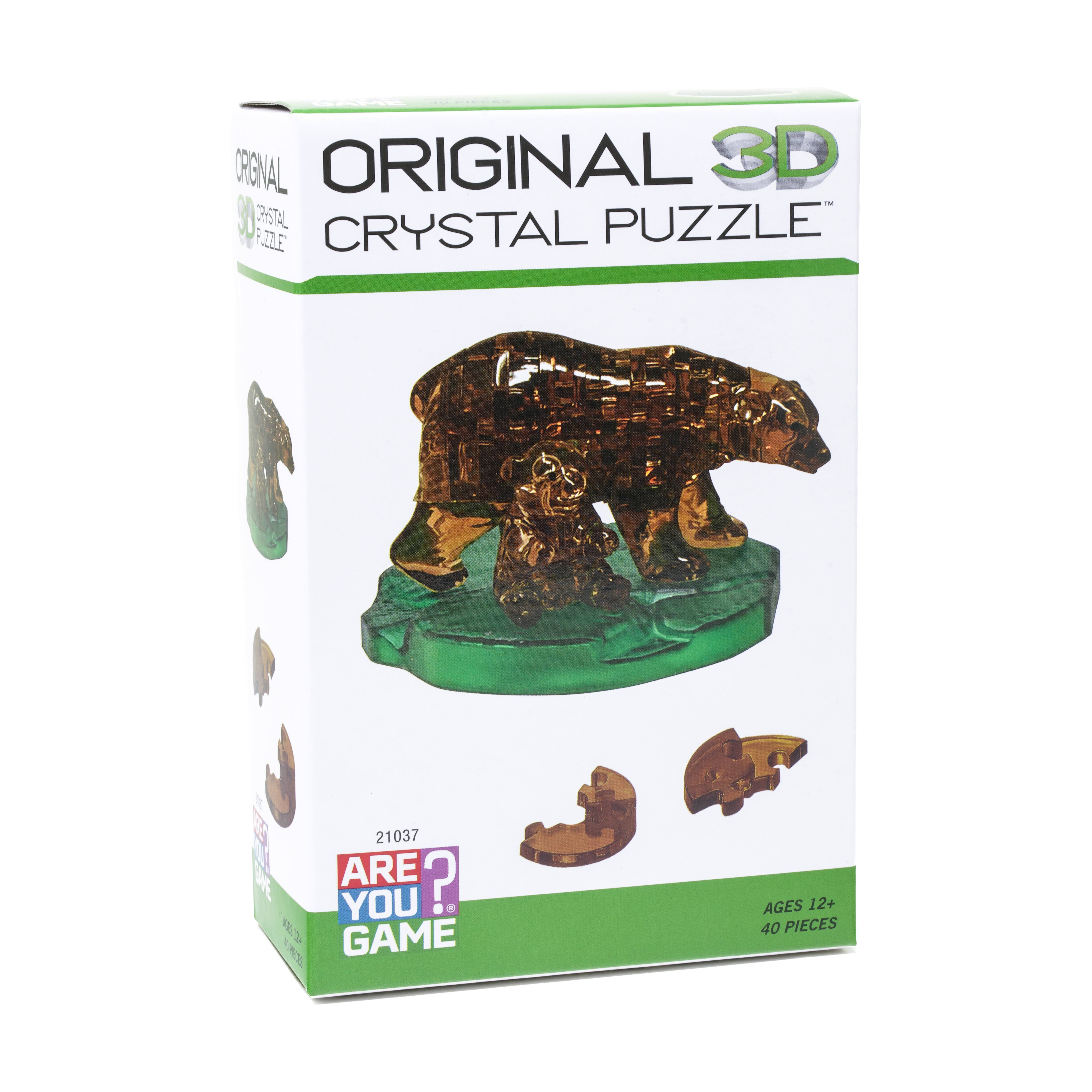 3D Crystal Puzzle - Brown Bear and Baby: 40 Pcs