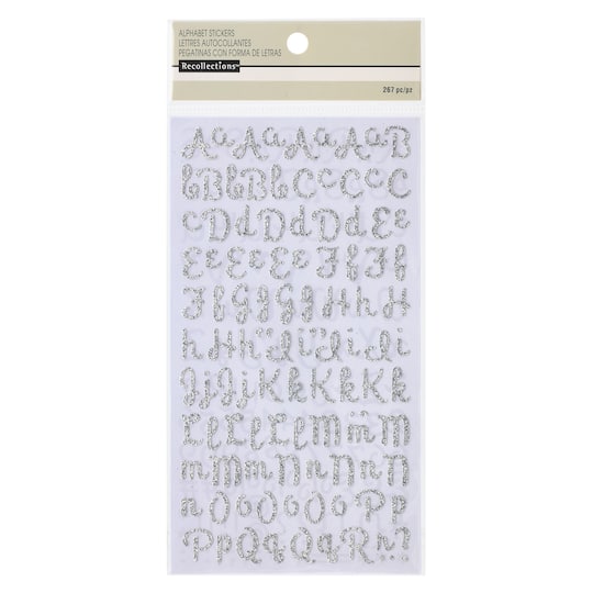 Recollections™ Glitter Alphabet Stickers, Script | Michaels