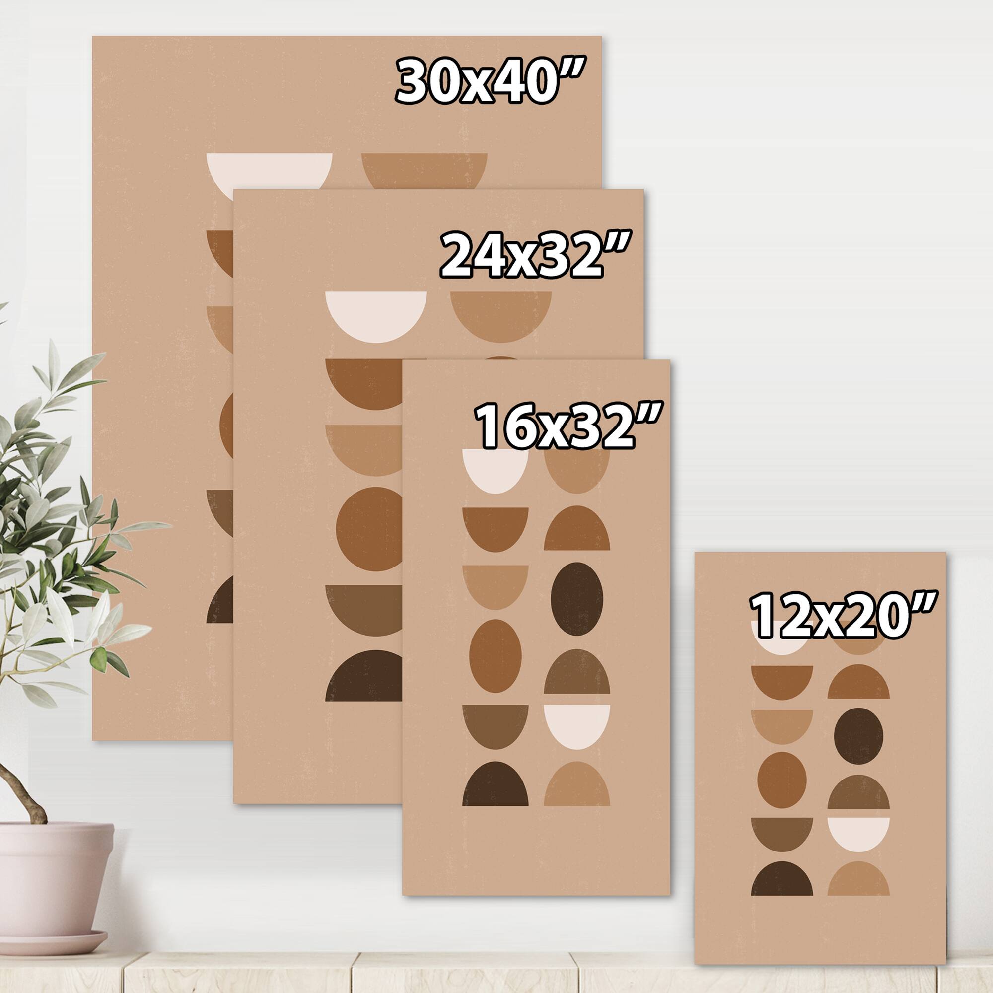 Designart - Abstract Sun Moon Geometric Print II - Modern Canvas Wall Art Print