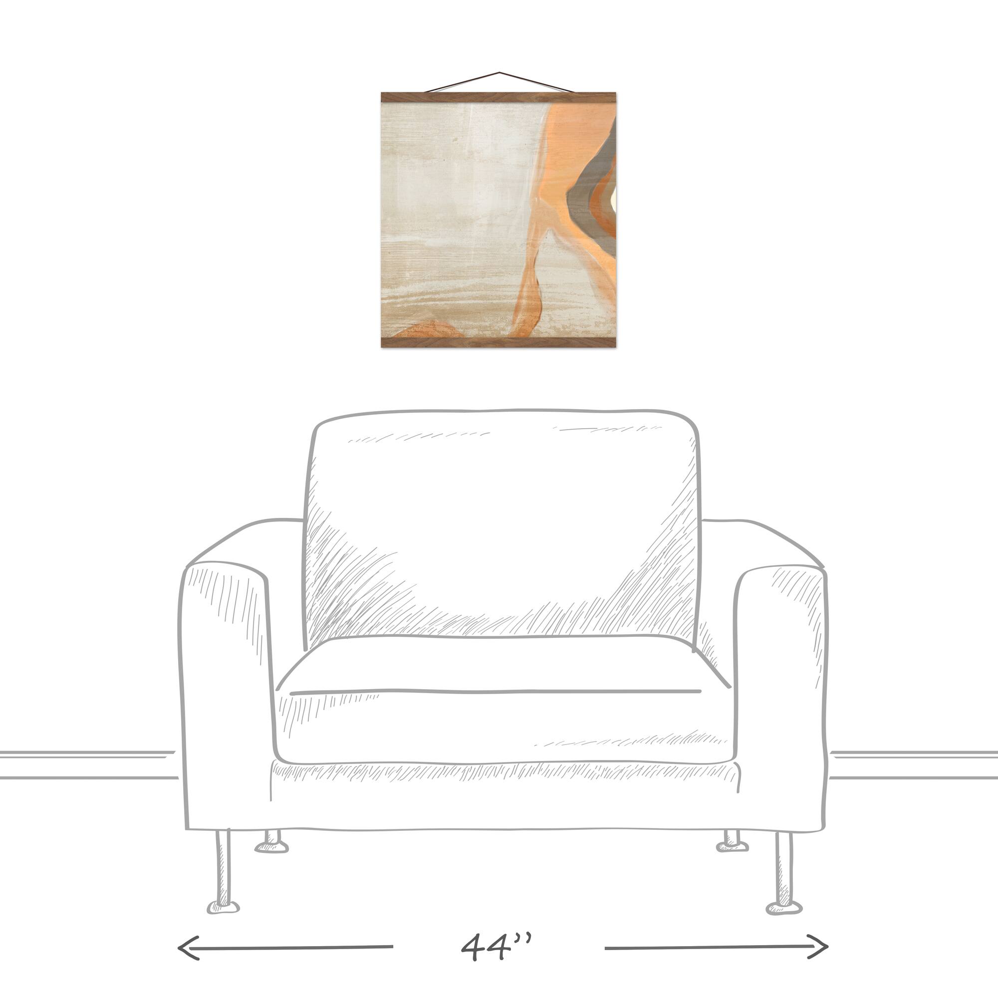 Geo Shape 16" x 16" Teak Hanging Canvas