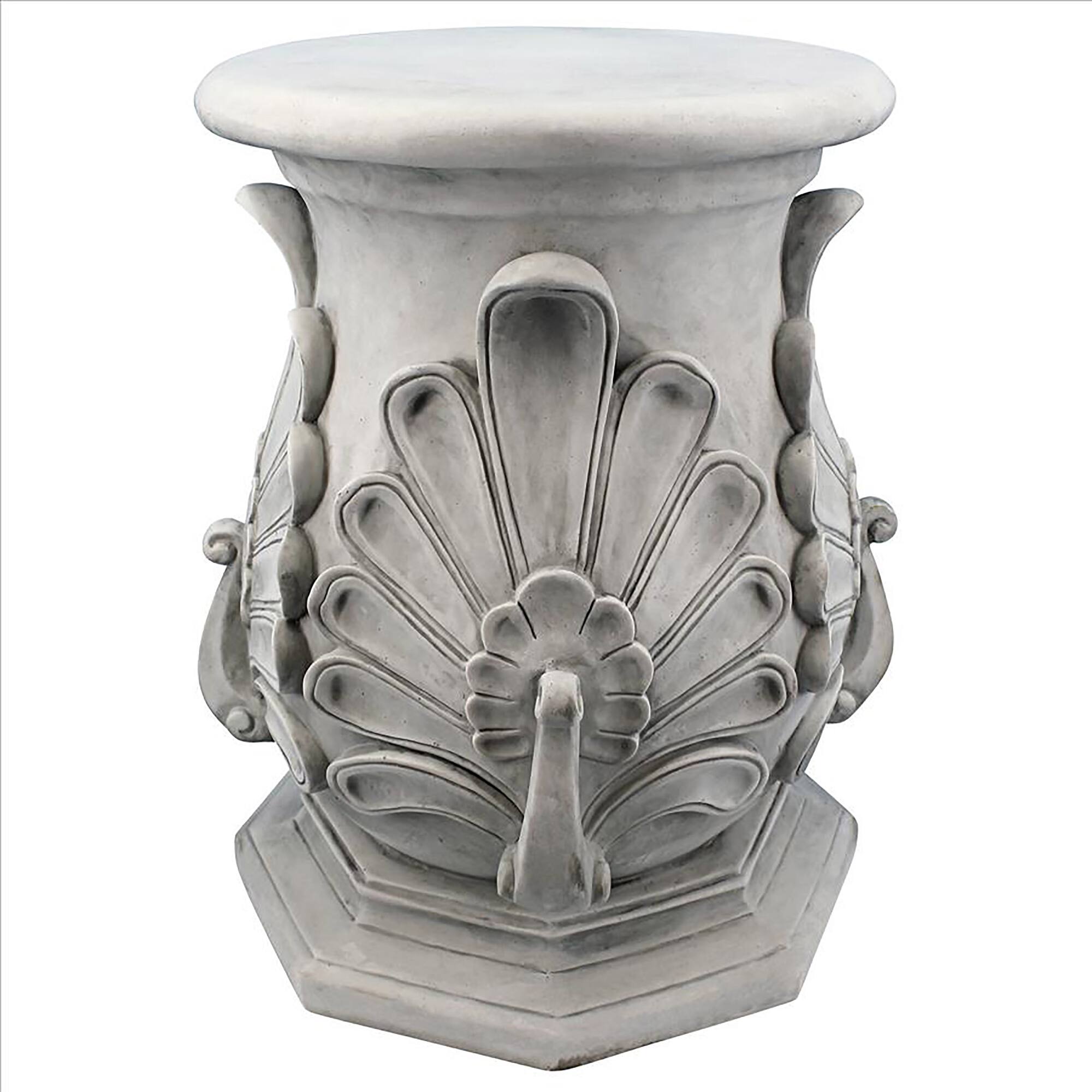Design Toscano&#xAE; 19&#x22; Antique Stone Classic Peacock Statuary Pedestal