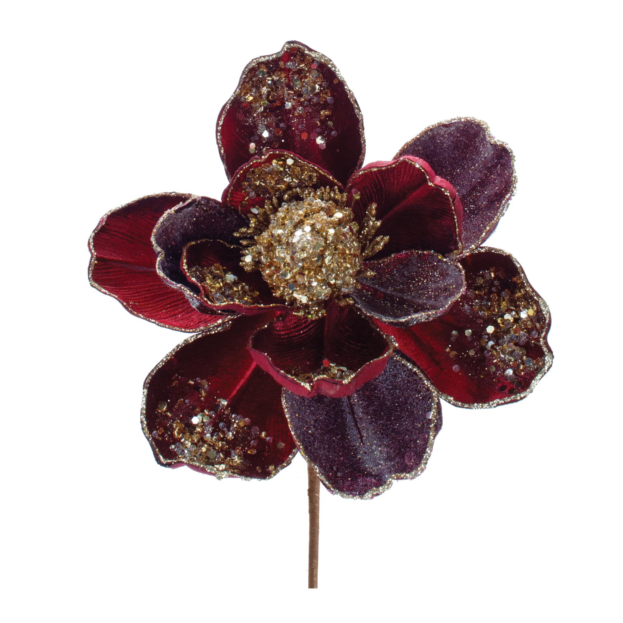 28&#x22; Beaded Velvet Magnolia Flower Stems, 2ct.