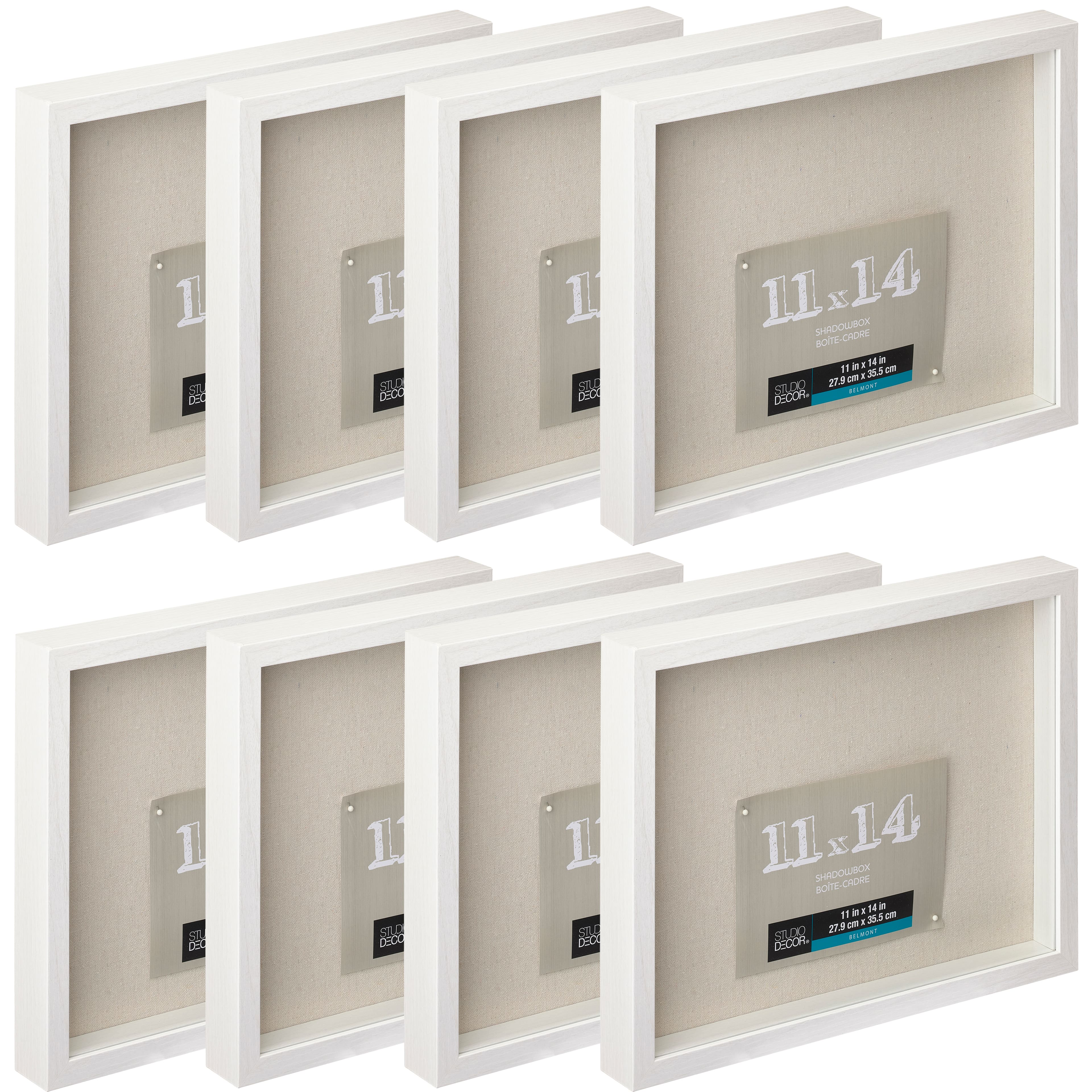 8 Pack: White Belmont 11" x 14" Shadowbox by Studio Décor®