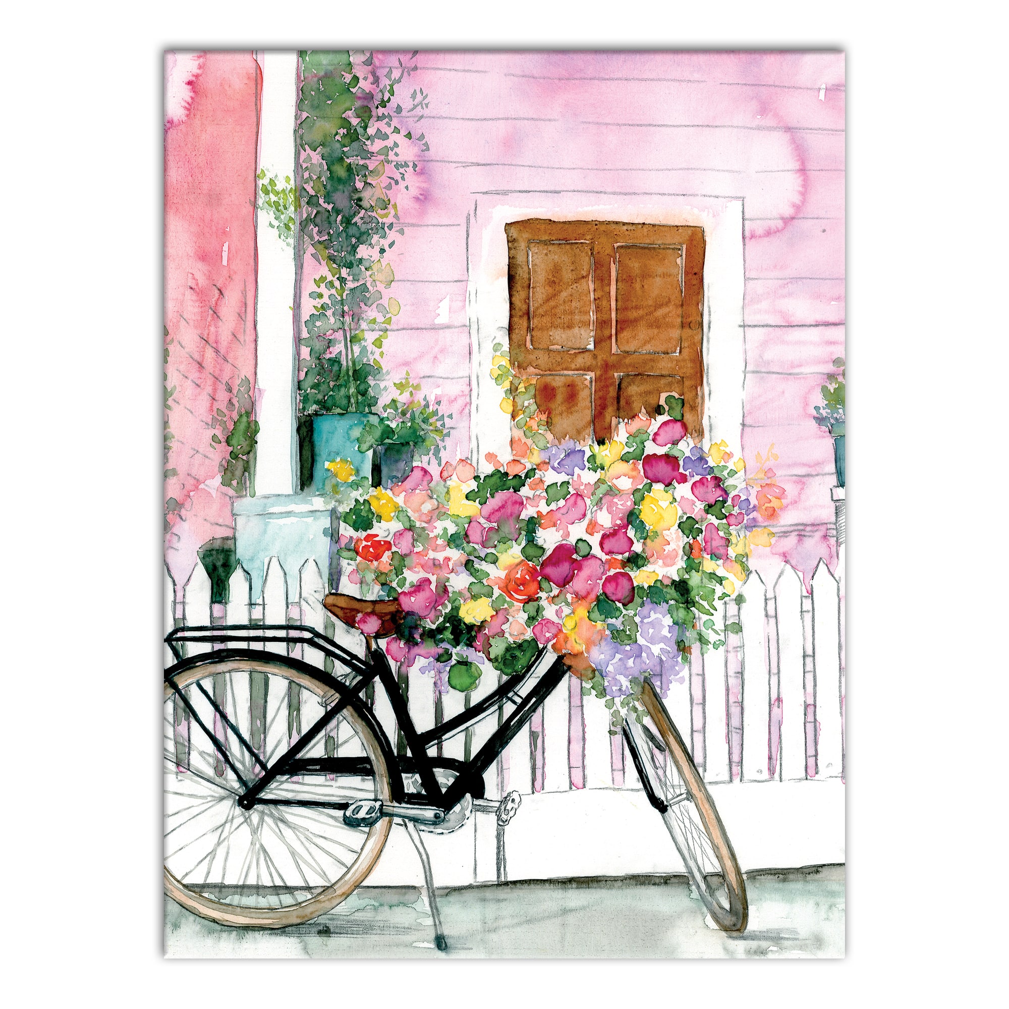 Flower Delivery Bike Canvas Wall Art