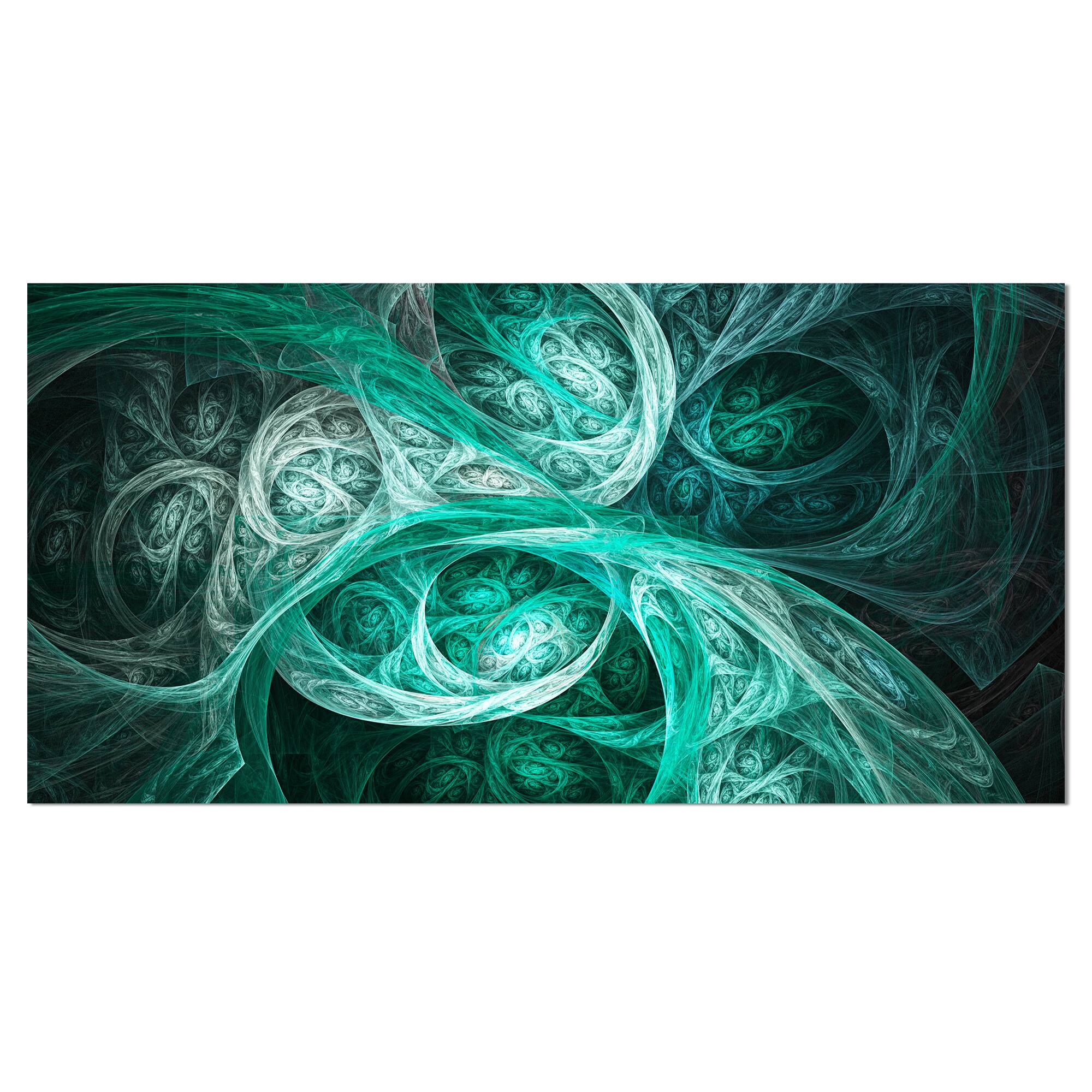 Designart - Mystic Turquoise Fractal - Abstract Wall Art Canvas