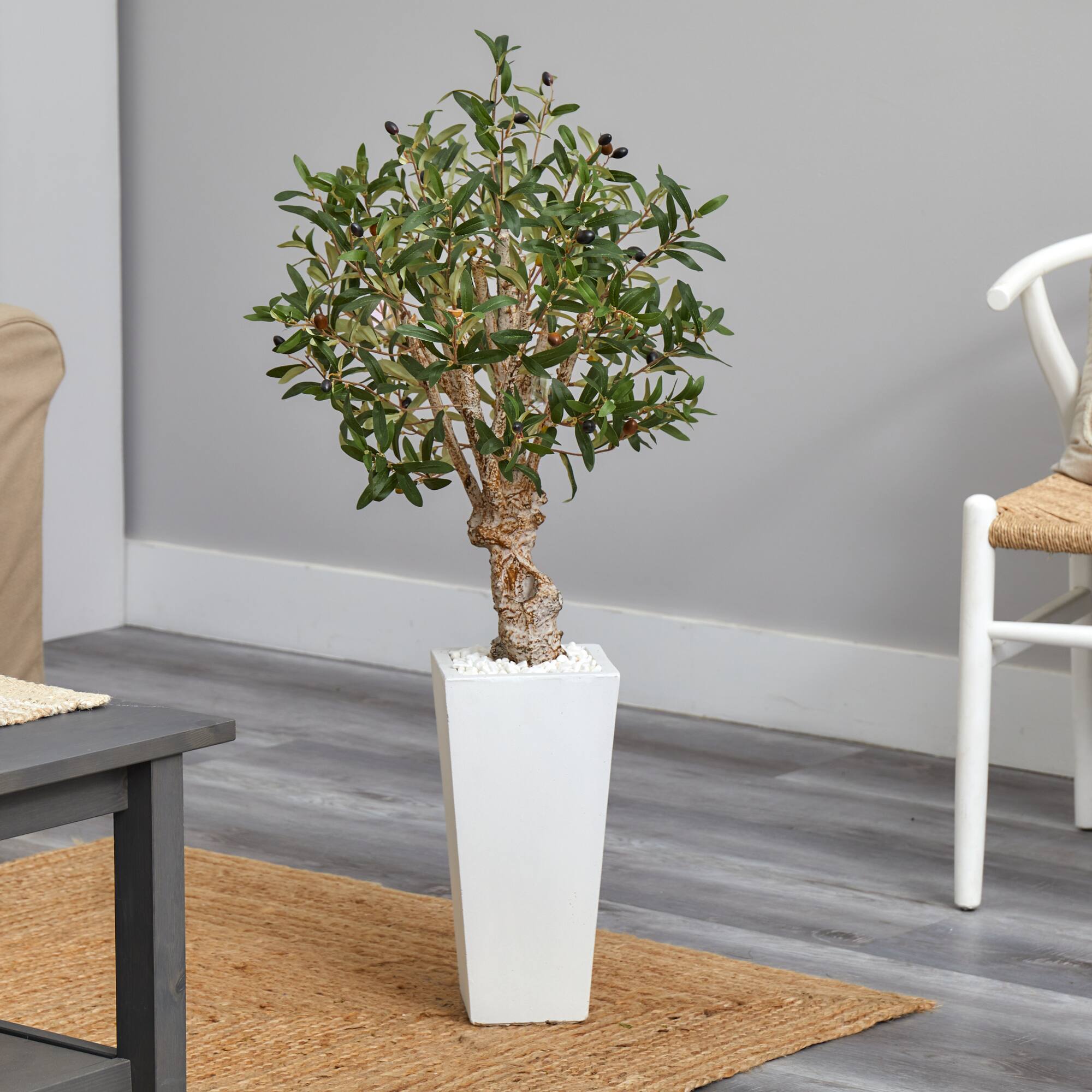 3.5ft. Olive Tree in White Tower Planter