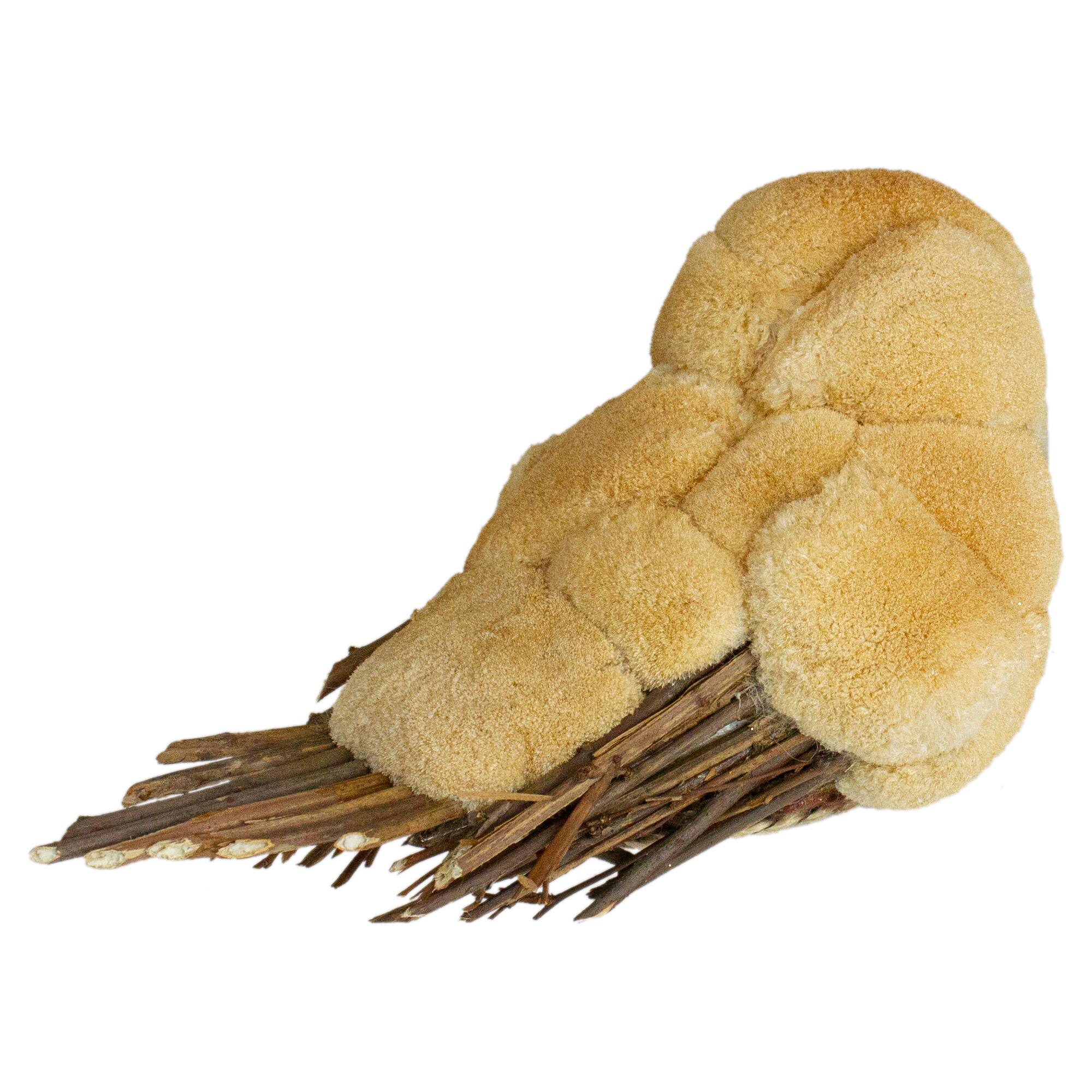 8.5" Orange & Brown Autumn Harvest Tabletop Bird With Sequins