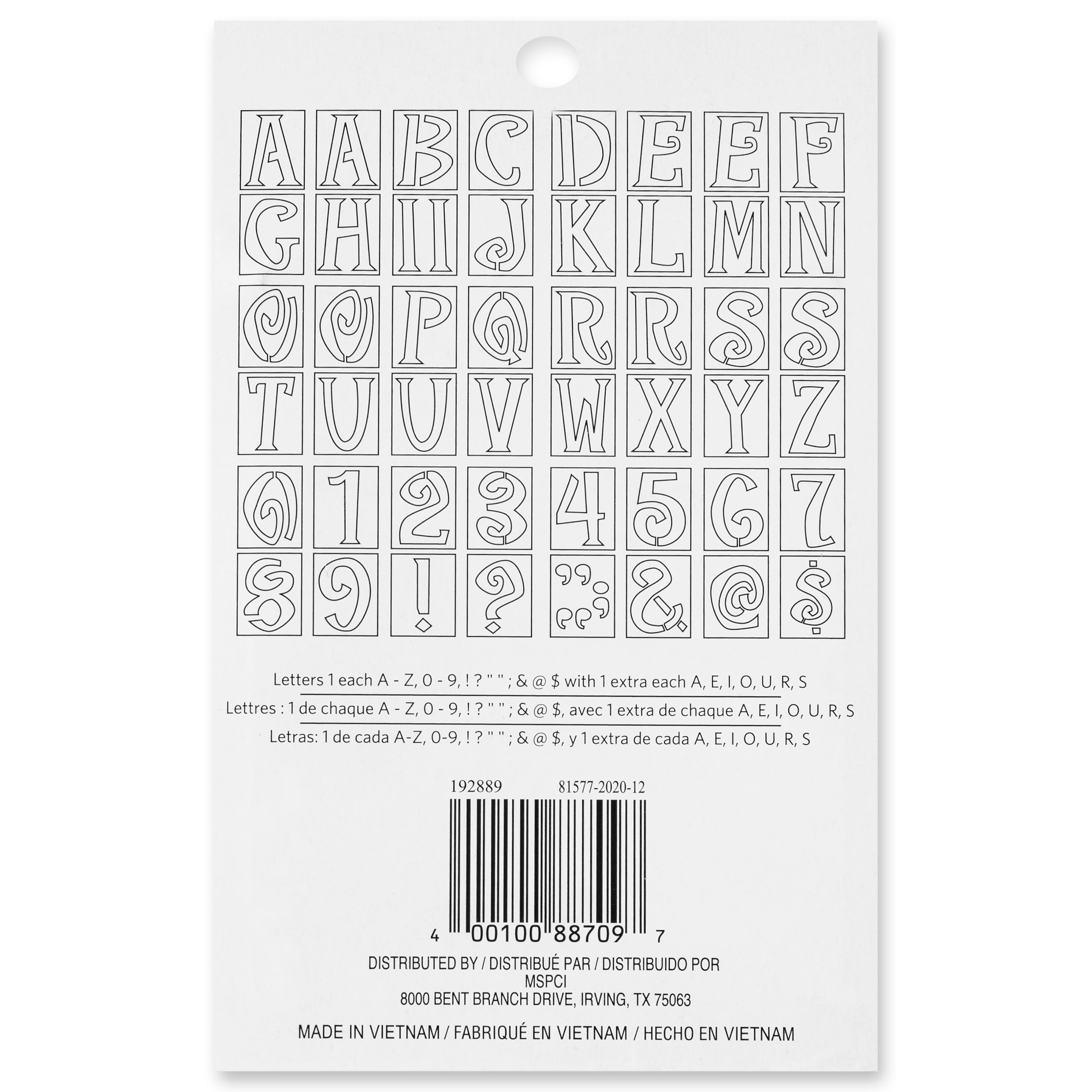 6 Pack: 4&#x22; Genie Alphabet Paper Stencils by Craft Smart&#x2122;