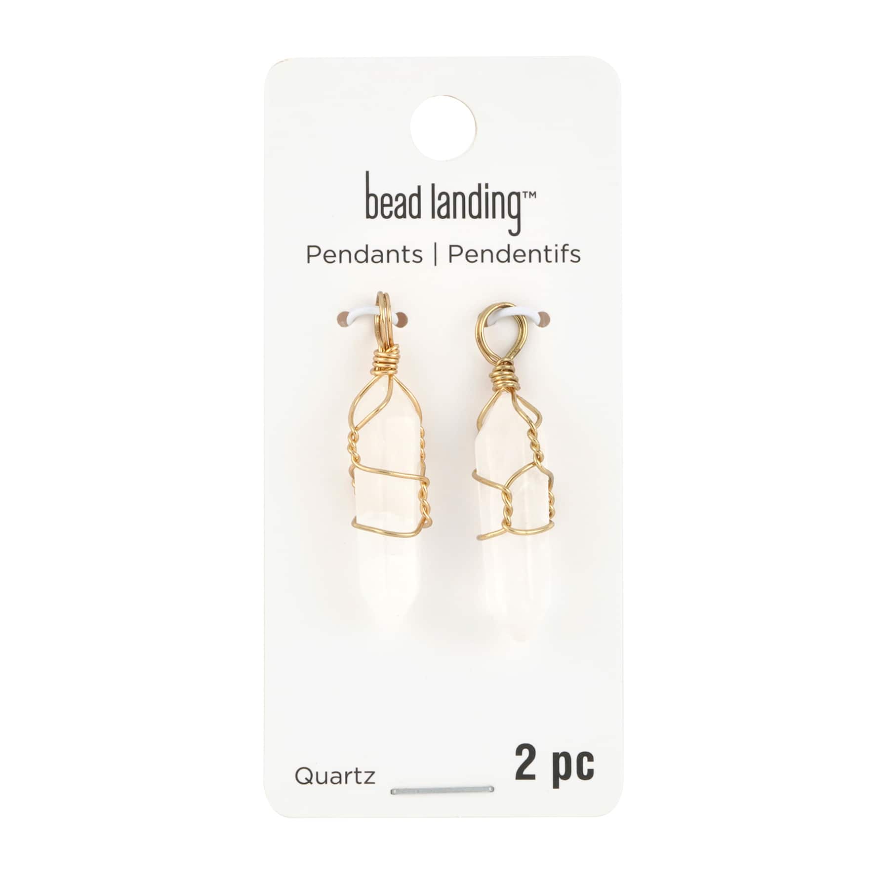 12 Packs: 2 ct. (24 total) White Quartz Prism Pendants by Bead Landing™