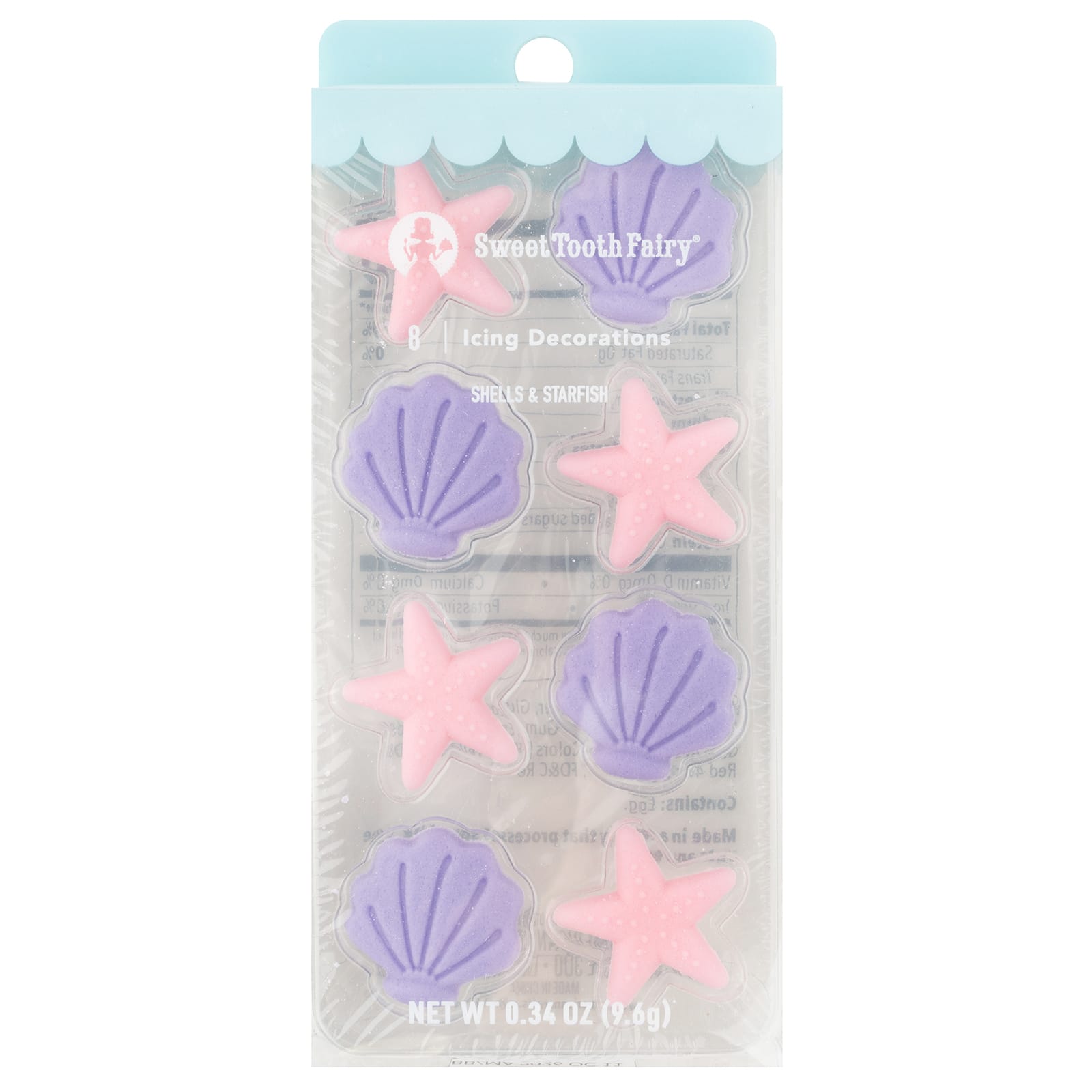 Sweet Tooth Fairy&#xAE; Shells &#x26; Starfish Icing Decorations, 8ct.