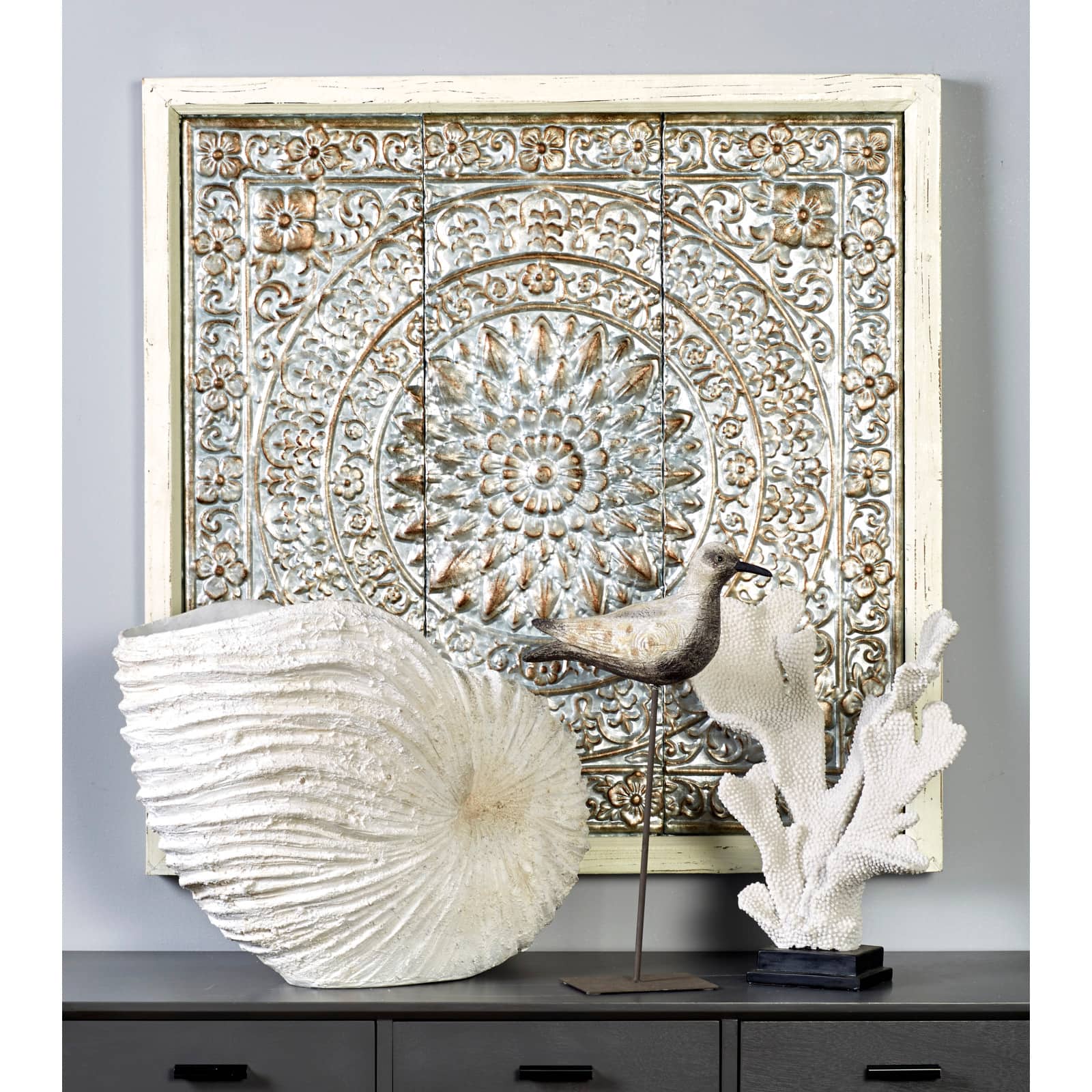 34" Brown Iron Rustic Wall Décor