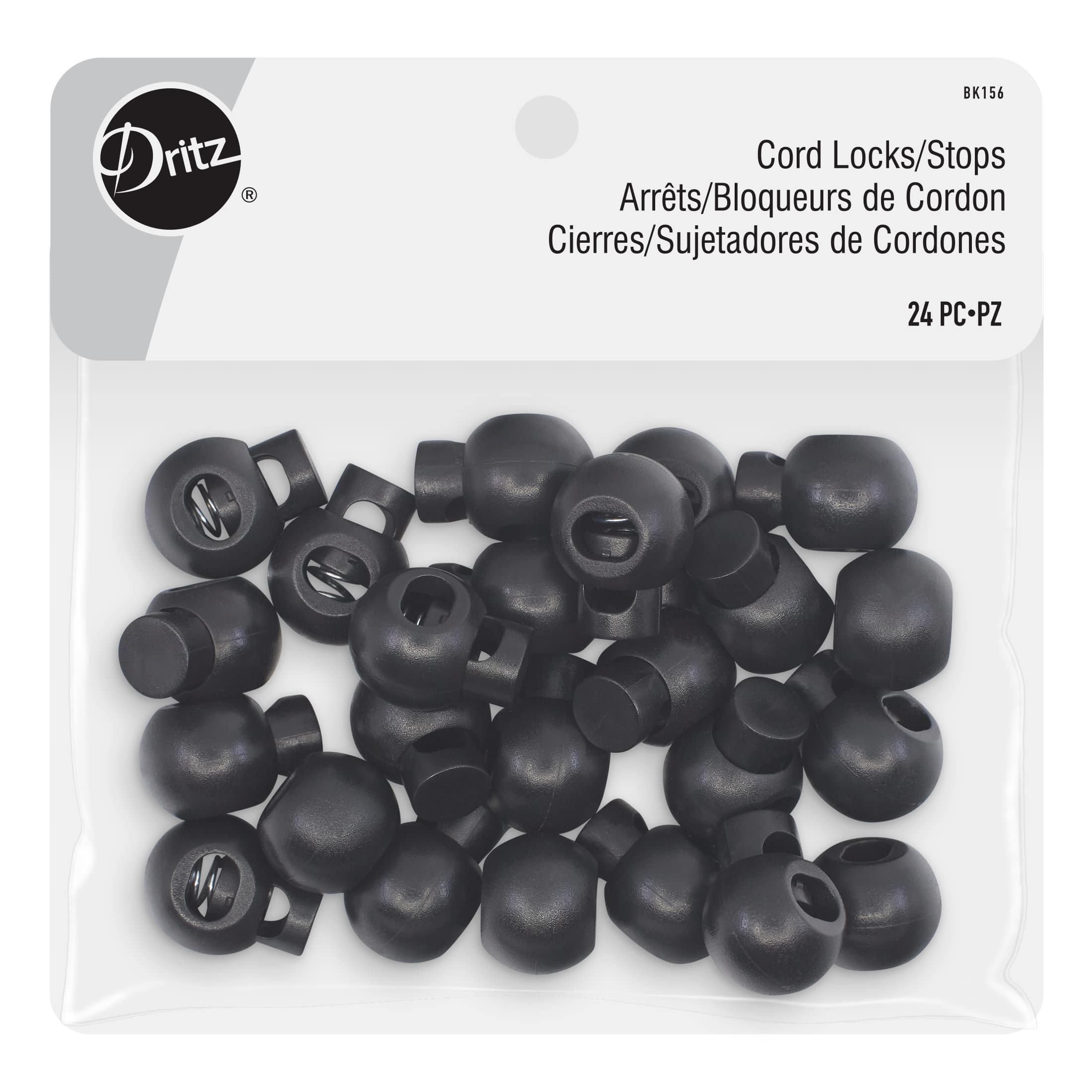 Dritz® 7/8" x 11/16" Black Cord Locks/Stops, 24ct.