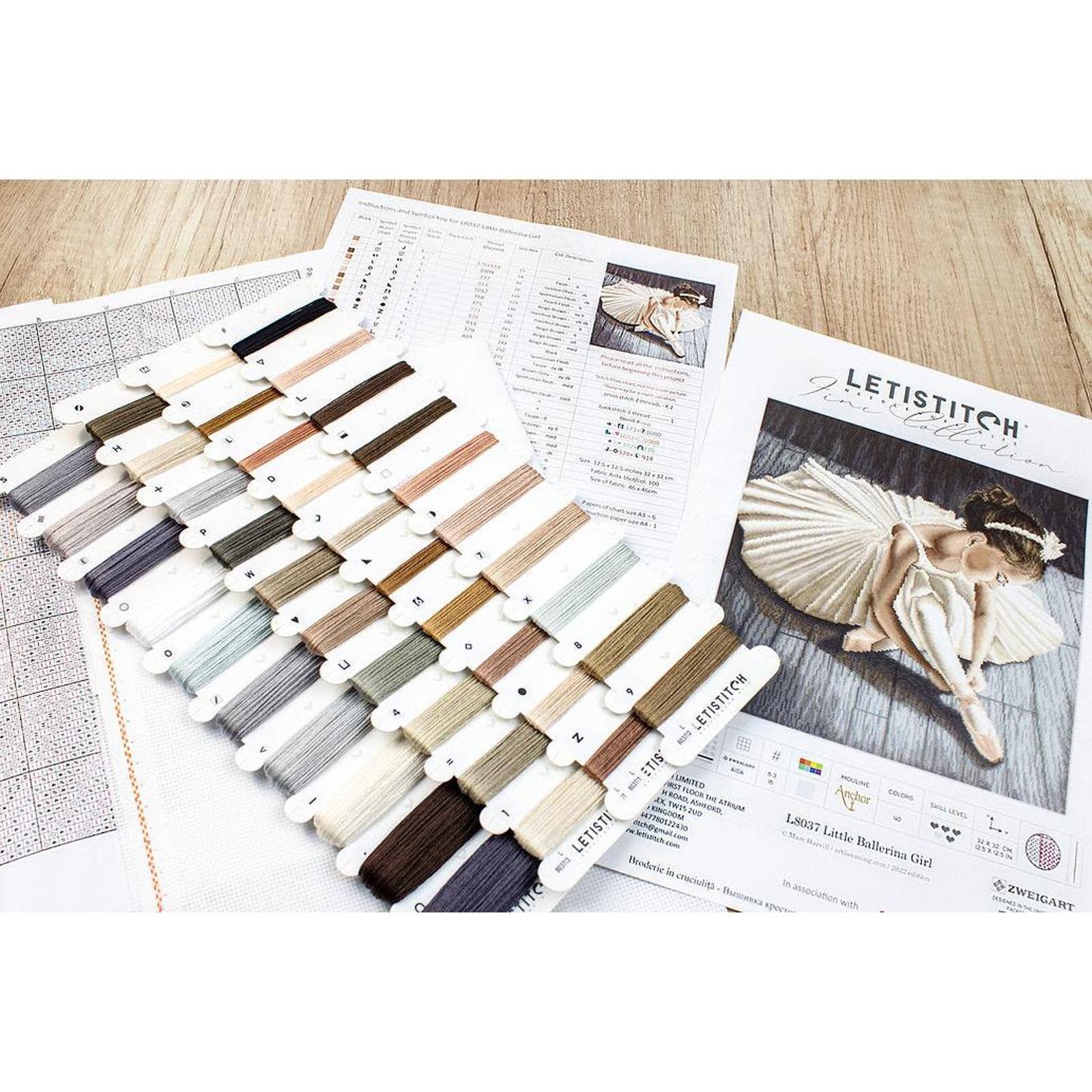 Letistitch Counted Cross Stitch Kit Little Ballerina Girl