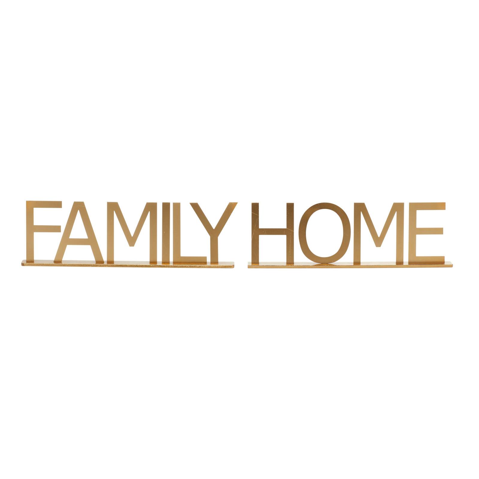 10&#x22; Gold Metal Family &#x26; Home Tabletop Sign Set