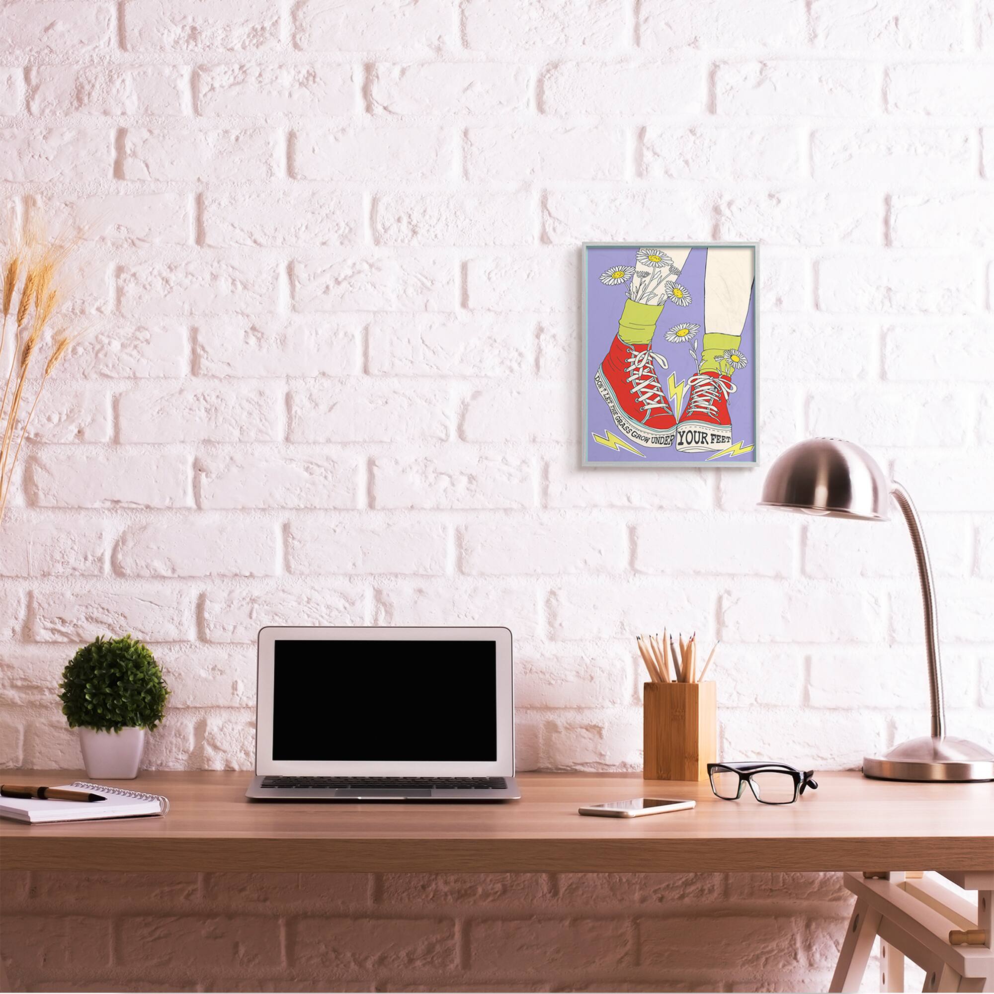 Stupell Industries Don’t Let Grass Grow Under Your Feet Framed Wall Art