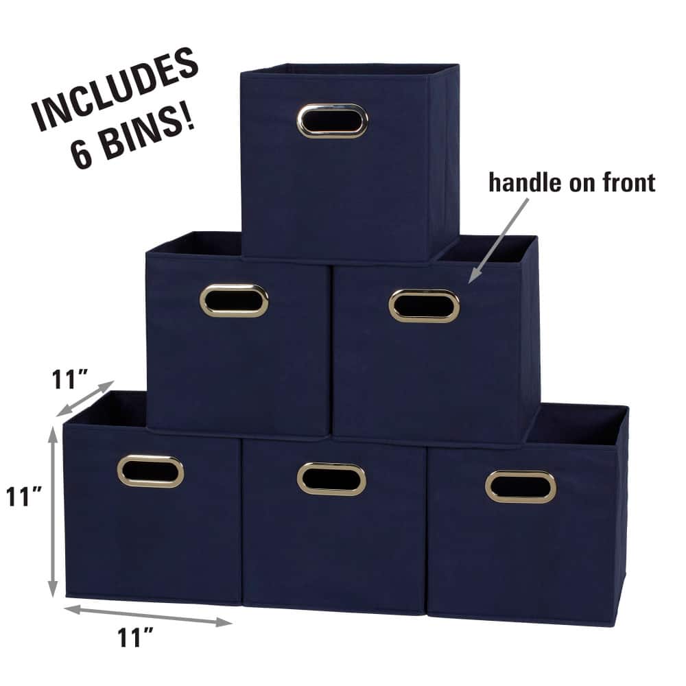 6 Pack Household Essentials 11&#x22; Fabric Storage Bins