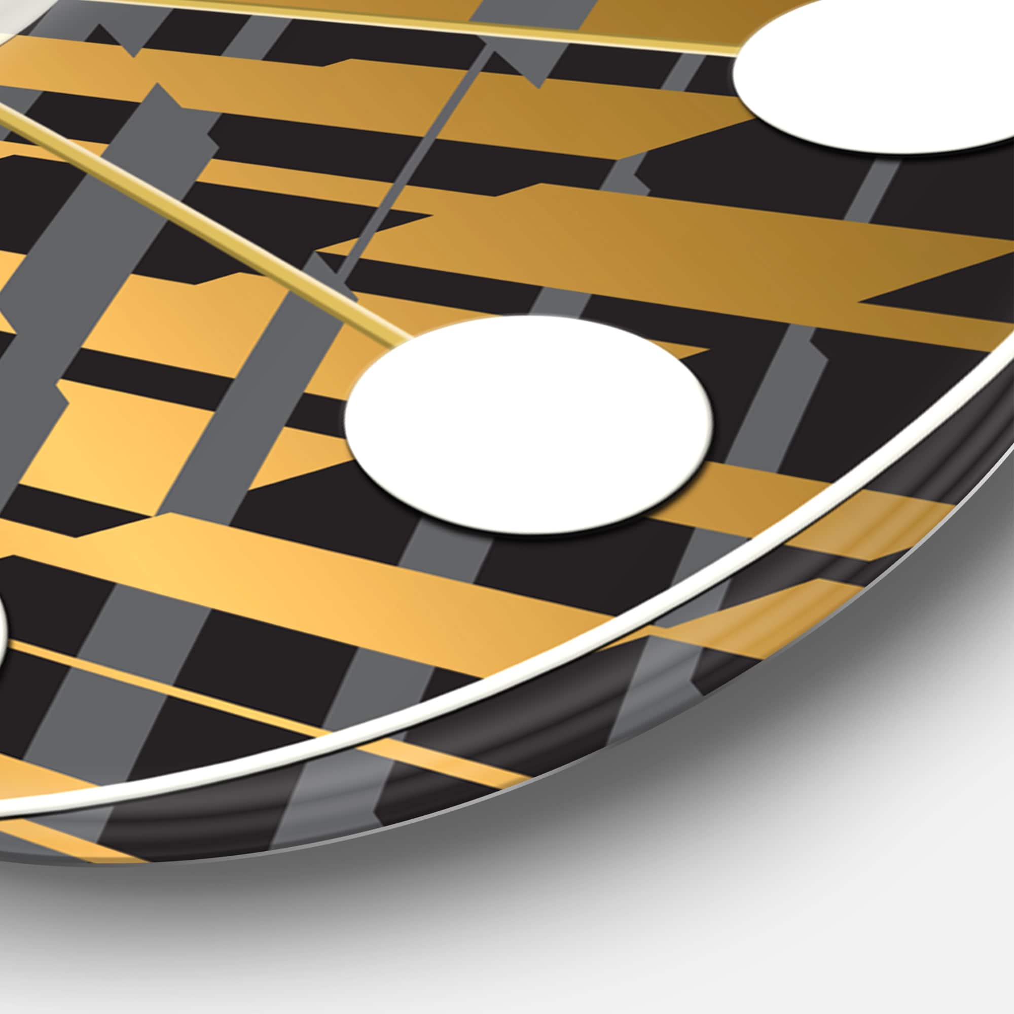 Designart 'Gold Checkered Pattern I Mid-Century Modern Wall Clock