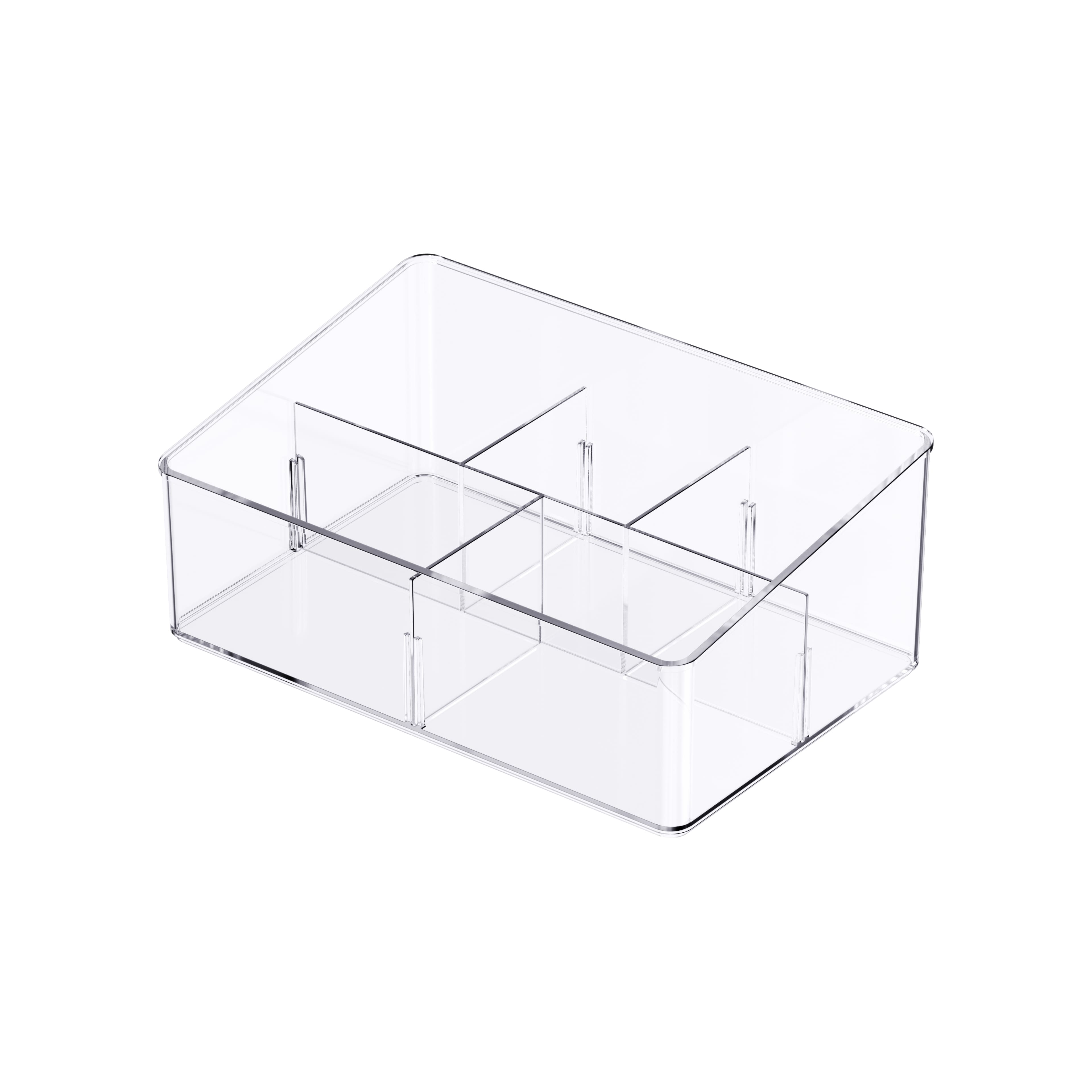 Petit compartiment de rangement en plastique transparent et empilable pour le bureau d’Ordonnez simplement