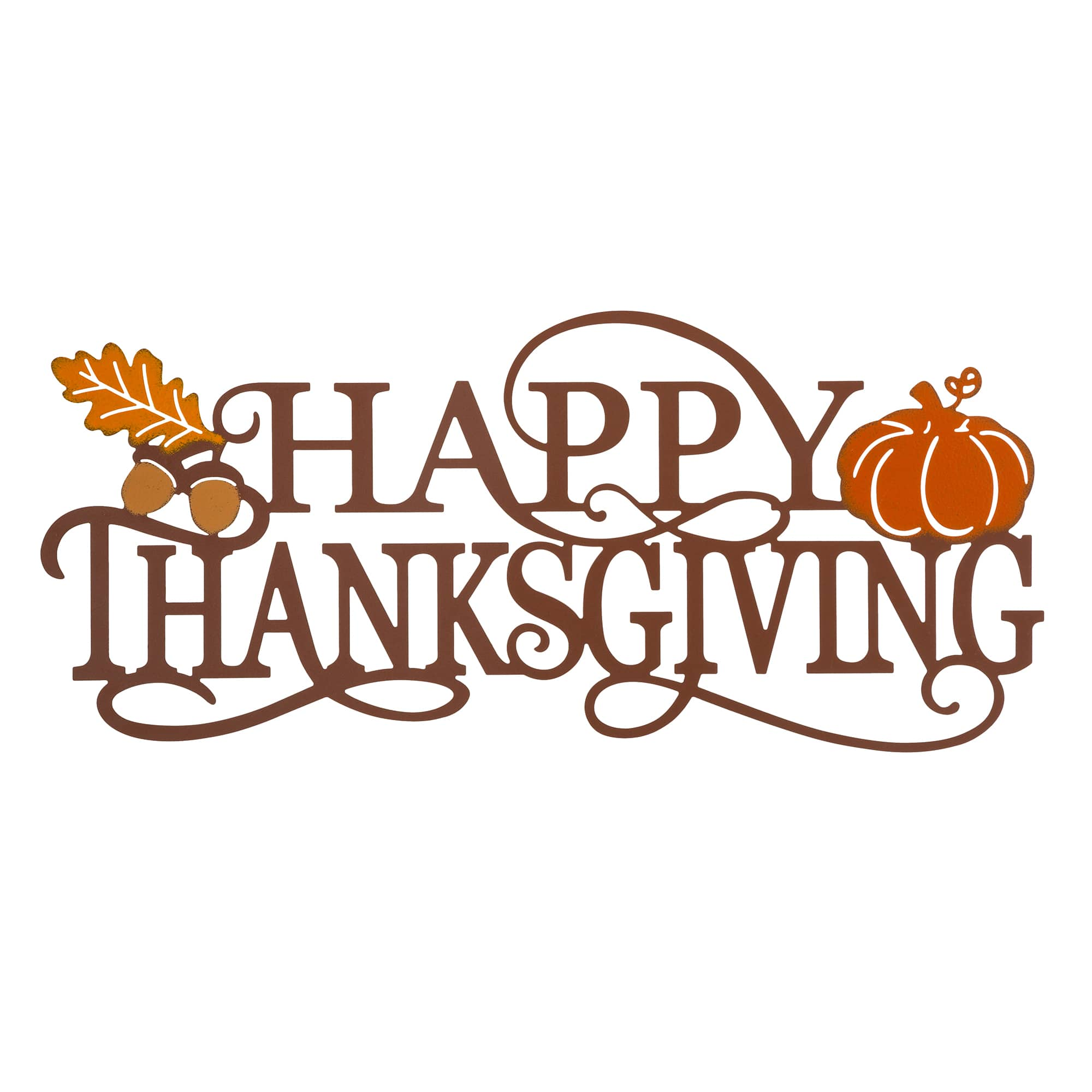 Glitzhome&#xAE; 24&#x22; Metal Happy Thanksgiving Wall D&#xE9;cor