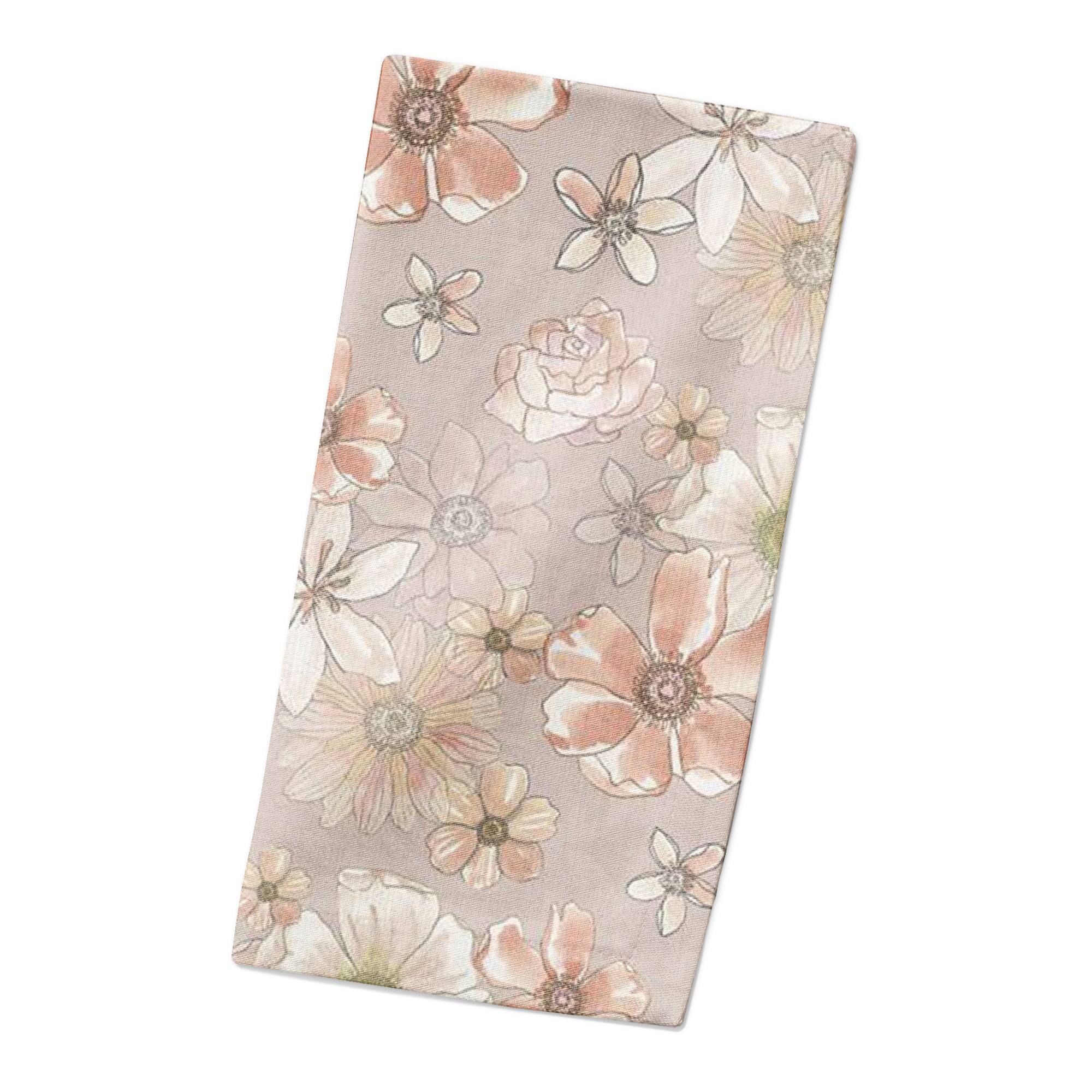 Watercolor Florals Cotton Twill Napkin