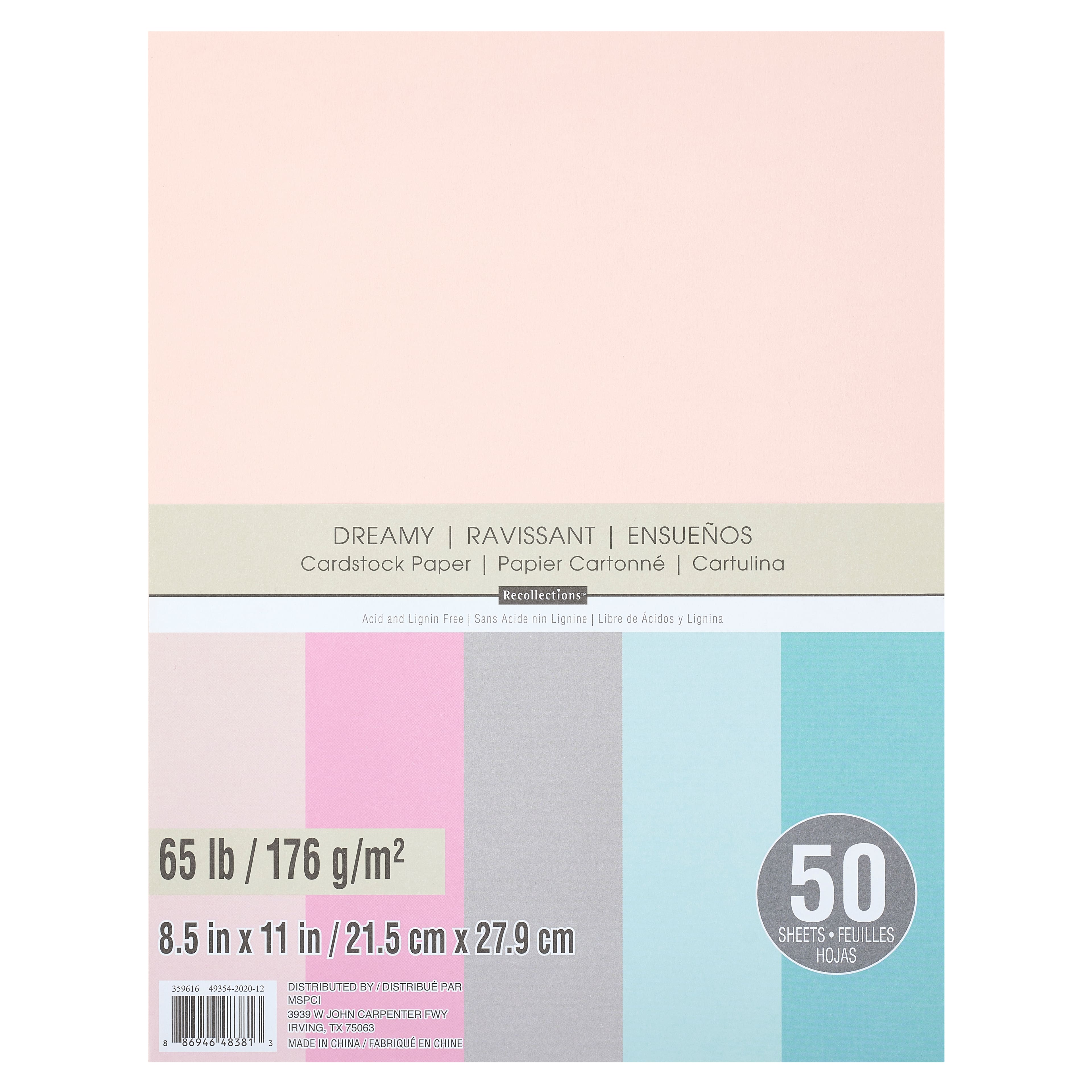 Dreamy 8.5&#x22; x 11&#x22; Cardstock Paper by Recollections&#xAE;, 50 Sheets