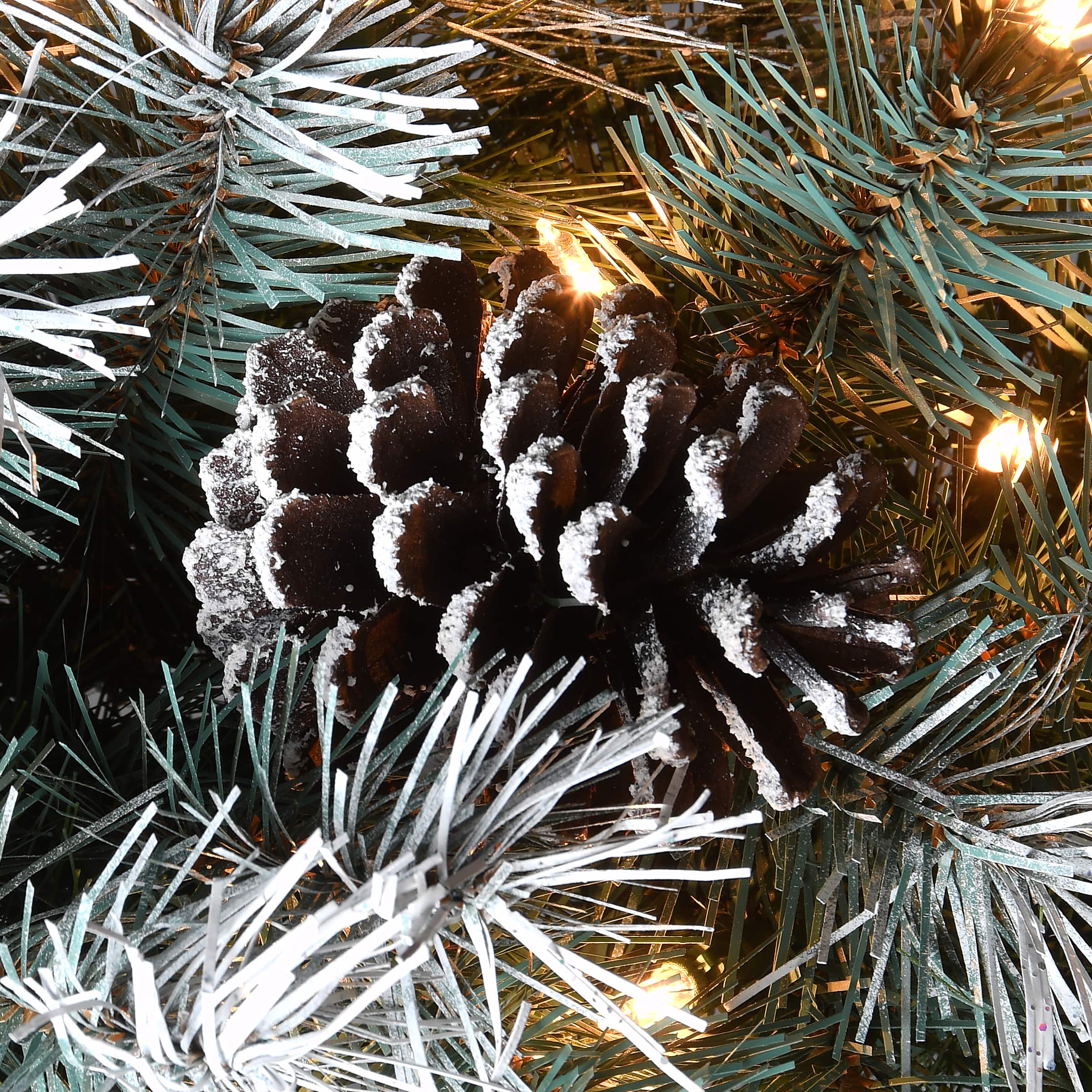 7.5ft. Pre-Lit Snowy Glacier Pine Artificial Christmas Tree, Dual Color&#xAE; LED Lights