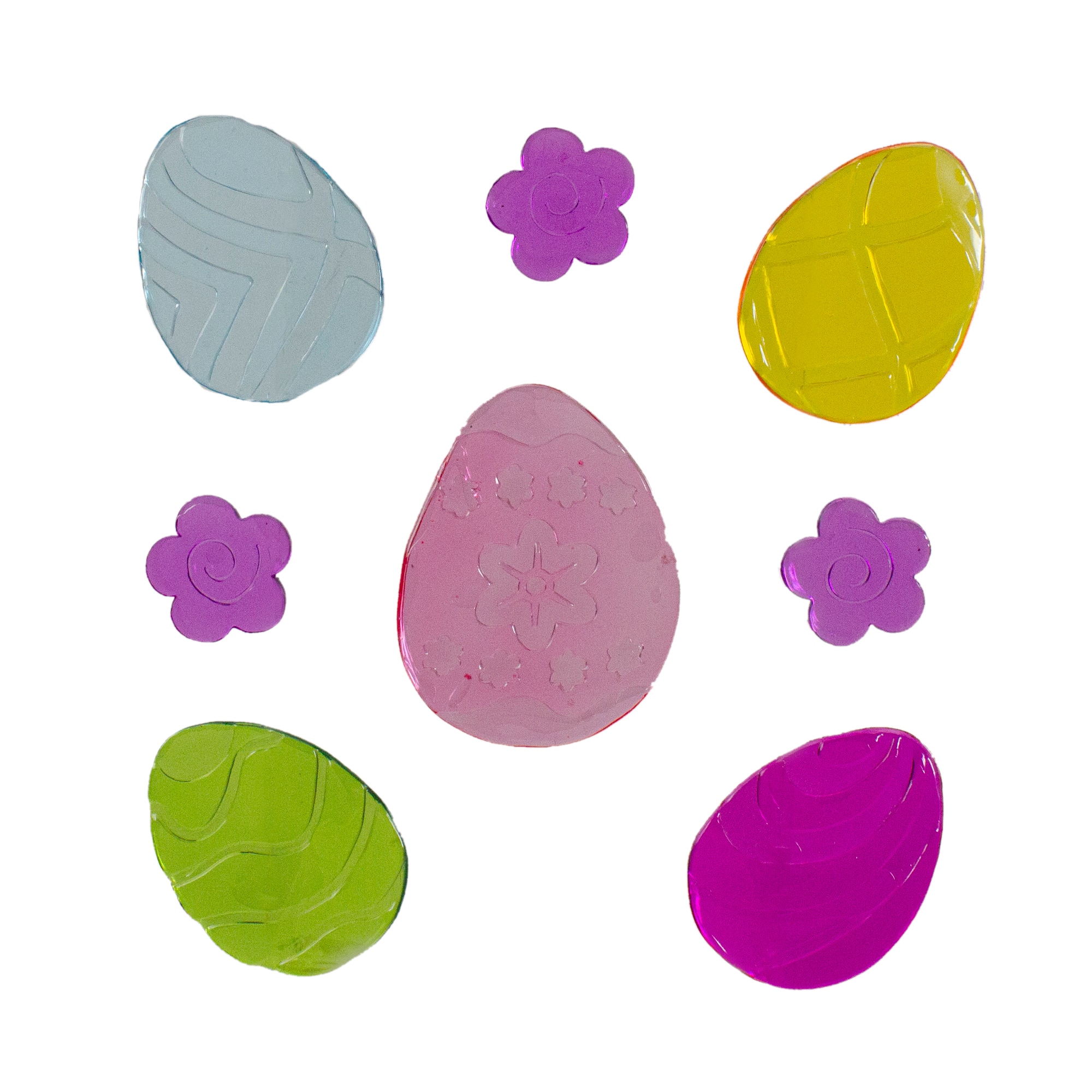 Yellow & Purple Easter Egg Spring Gel Window Clings