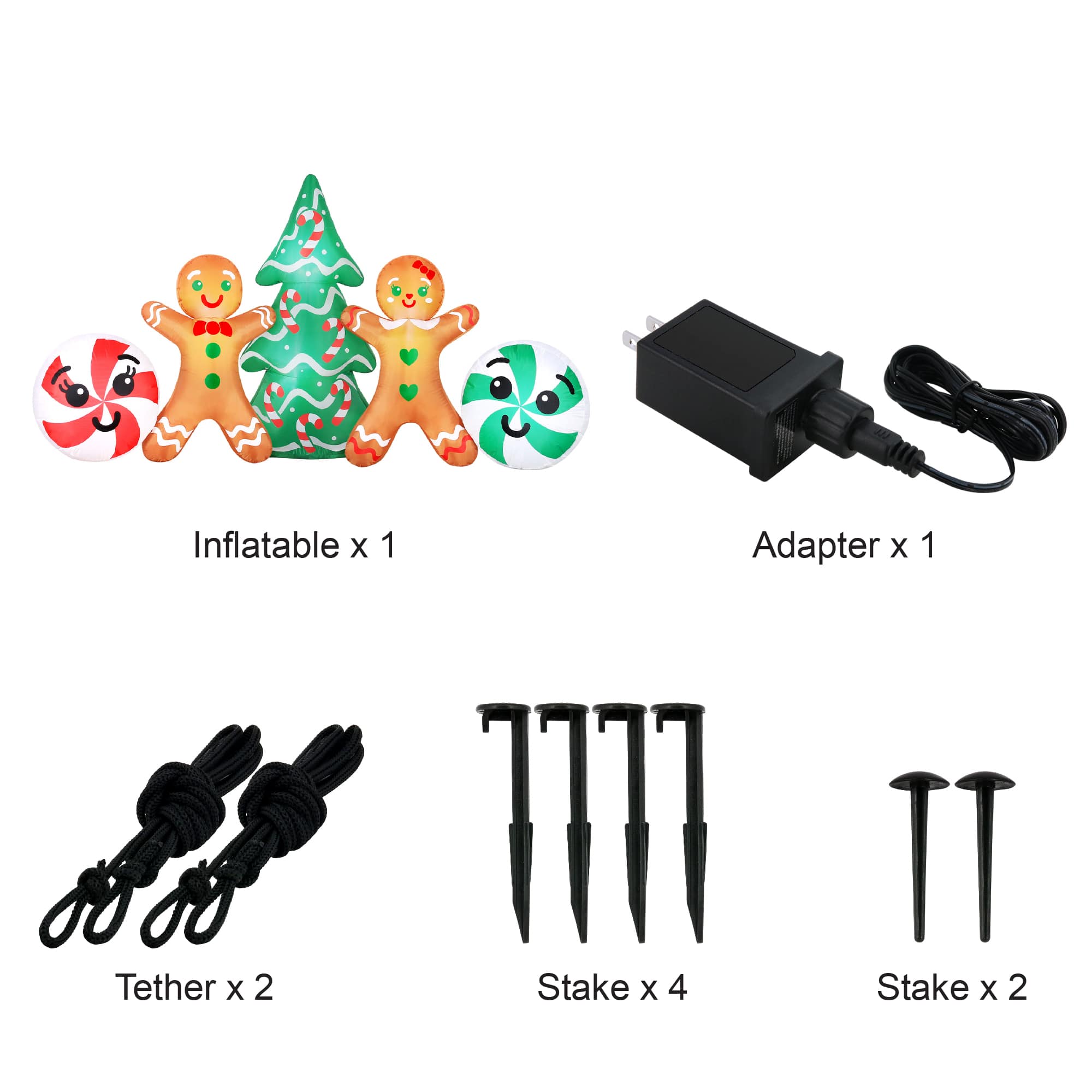 48" Airflowz Inflatable Gingerbread Couple Scene