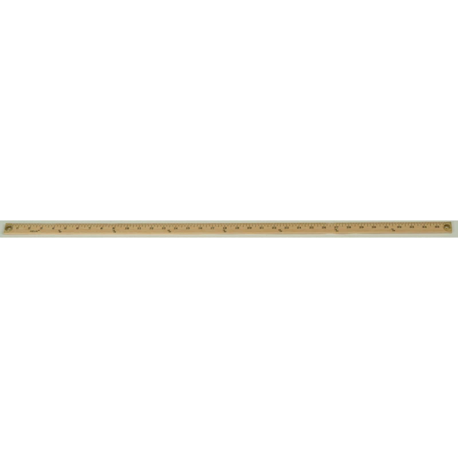 Westcott - Westcott Wooden Yardstick with Hang Hole and Brass Ends