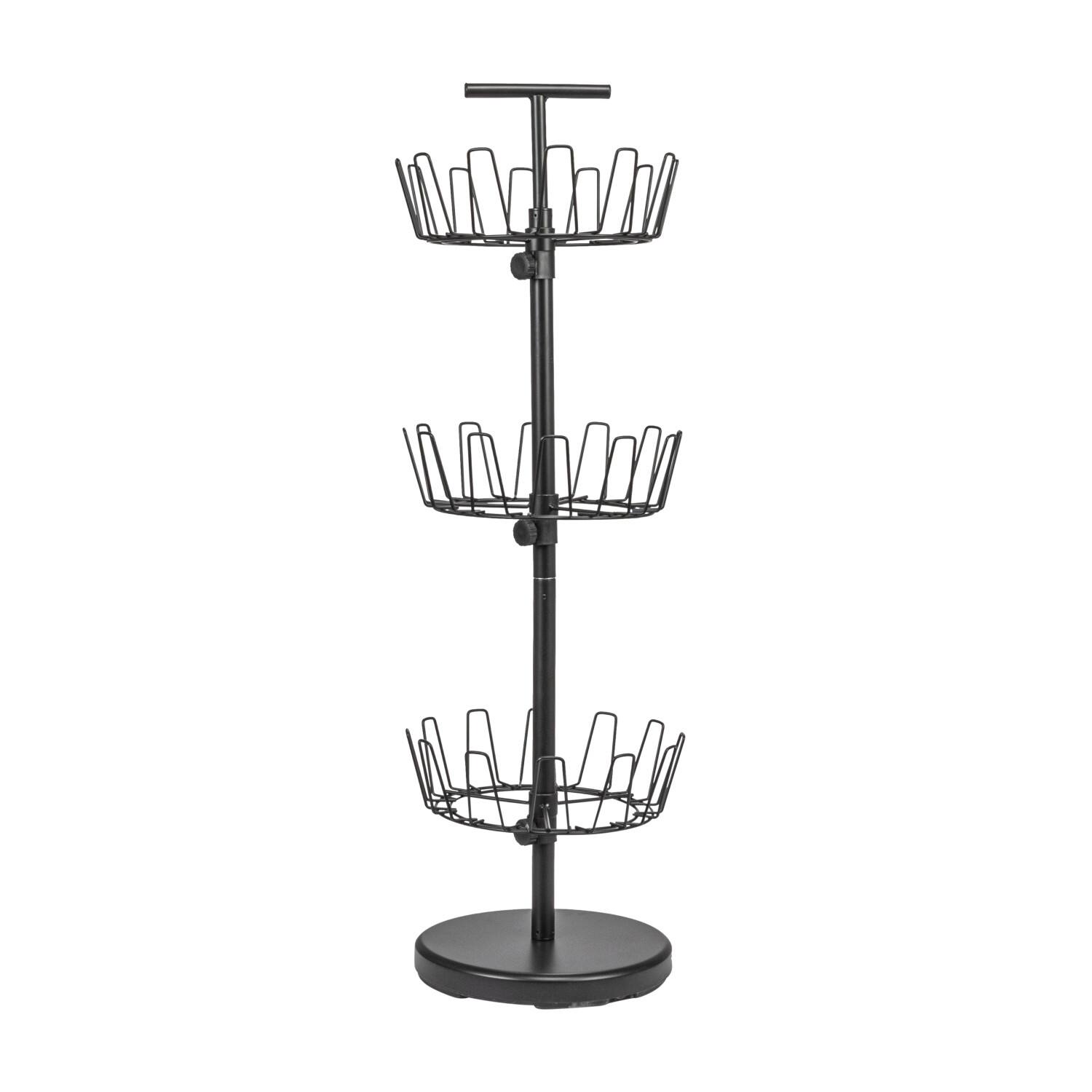 Household Essentials 38" Matte Black 3-Tier Shoe Storage Tree