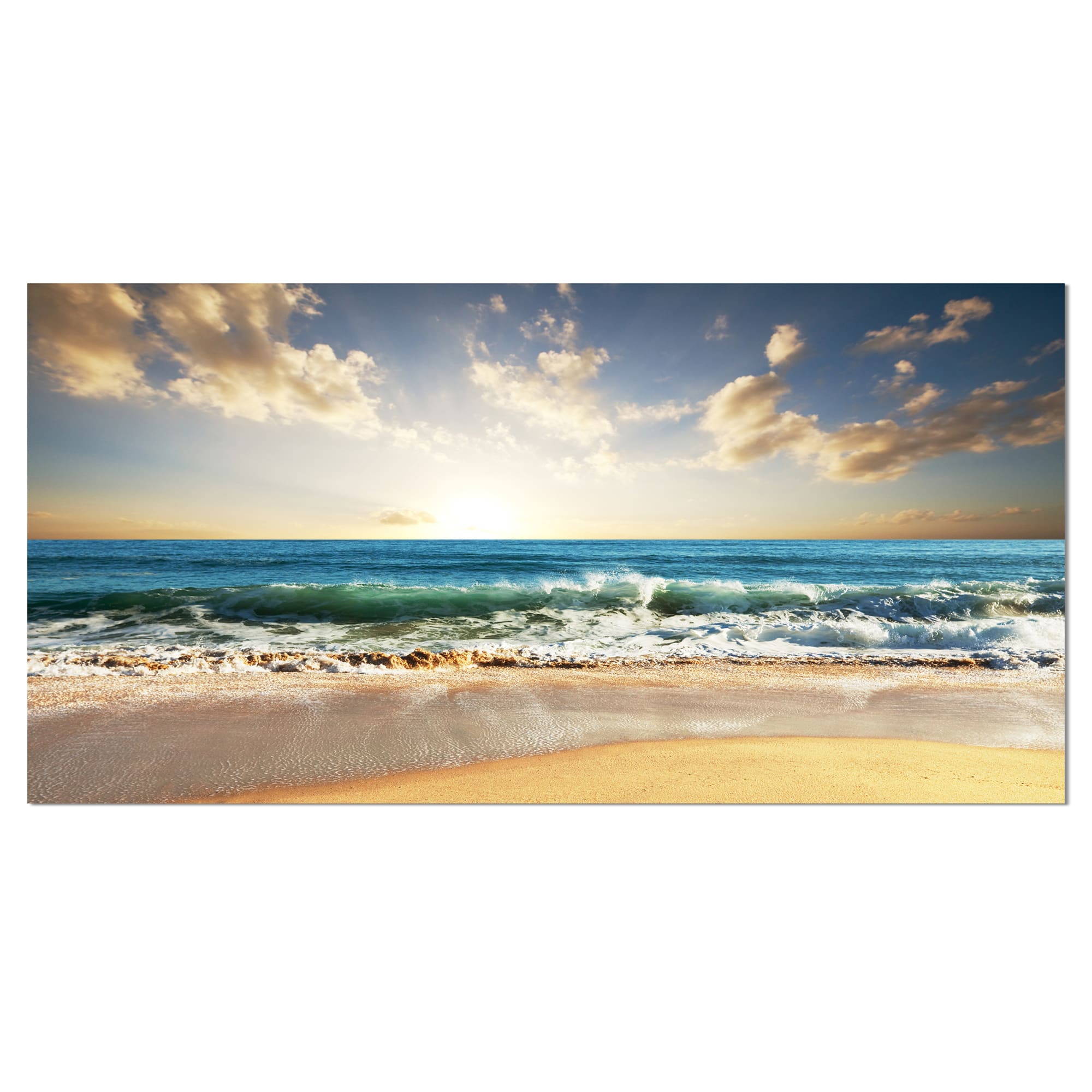 Designart - Cloudy Sky and Vibrant Blue Sea - Seascape Canvas Art Print