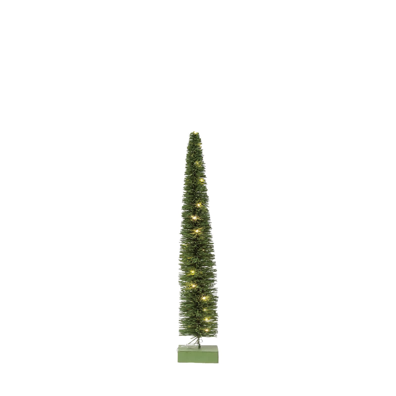 Hello Honey&#xAE; 25.25&#x22; LED Green Rattan Tree with Wood Base